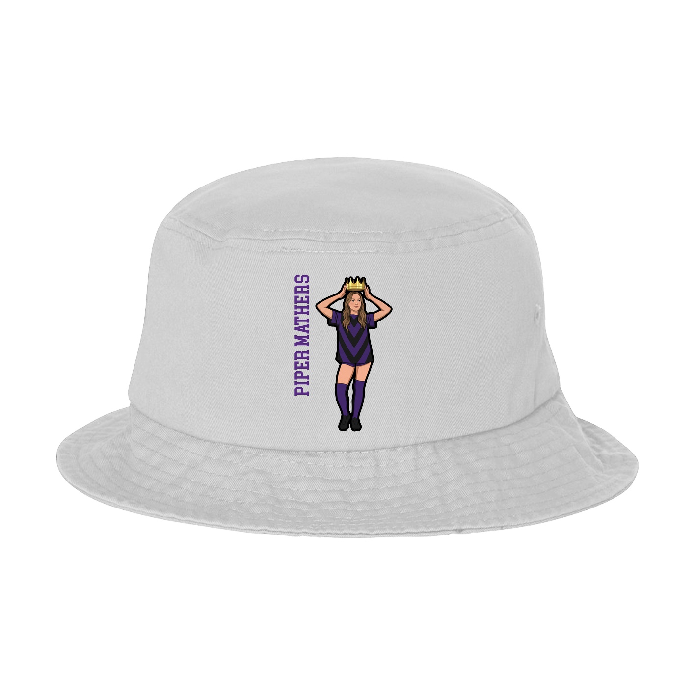 Bucket Cap — Name Vertical in White