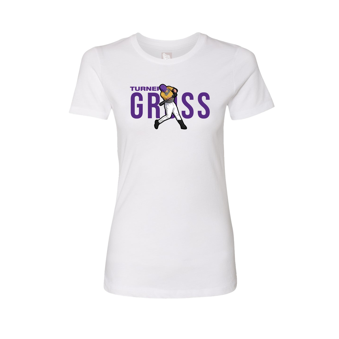 Fitted Women's Tee — Player Name in White
