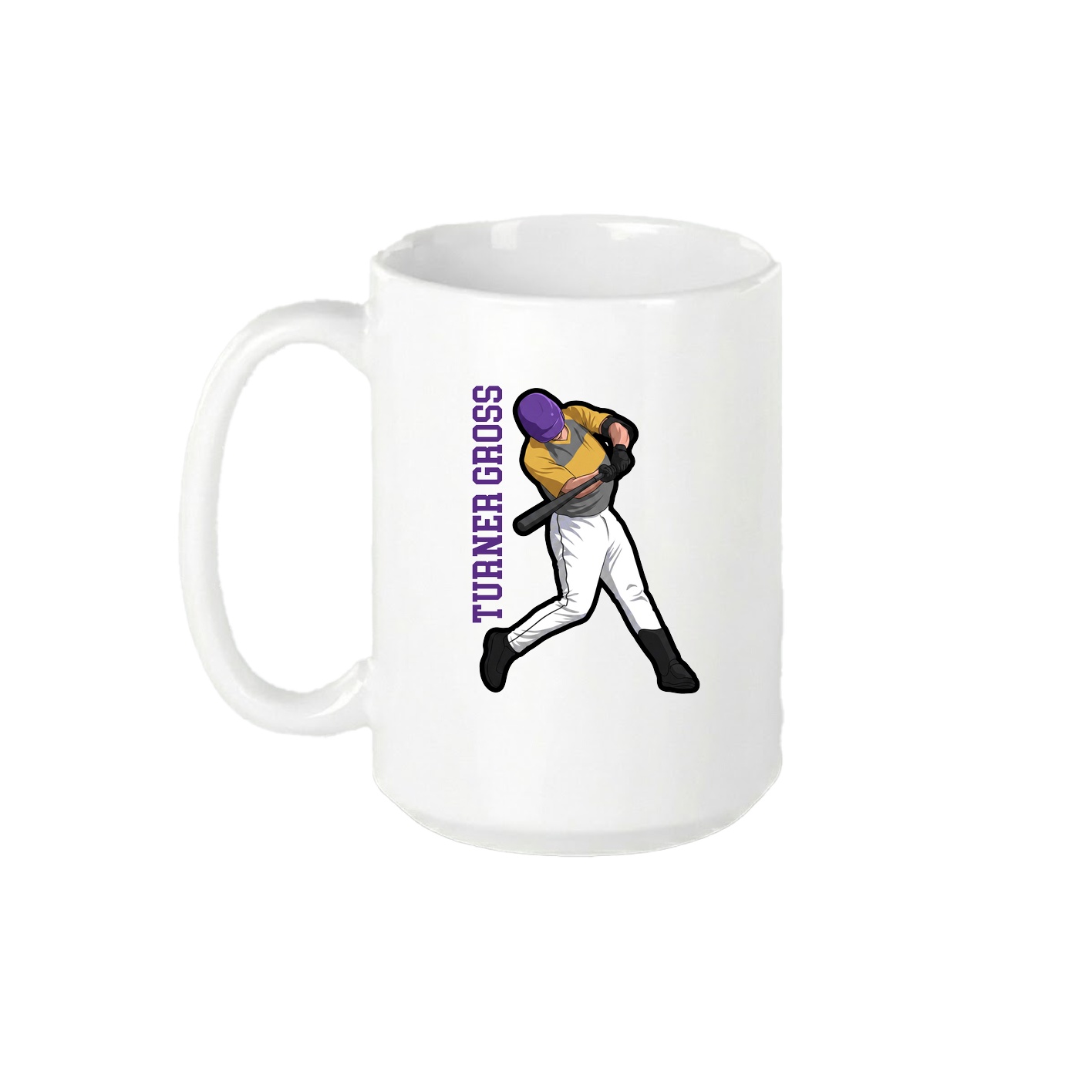 15oz Coffee Mug — Name Vertical in White