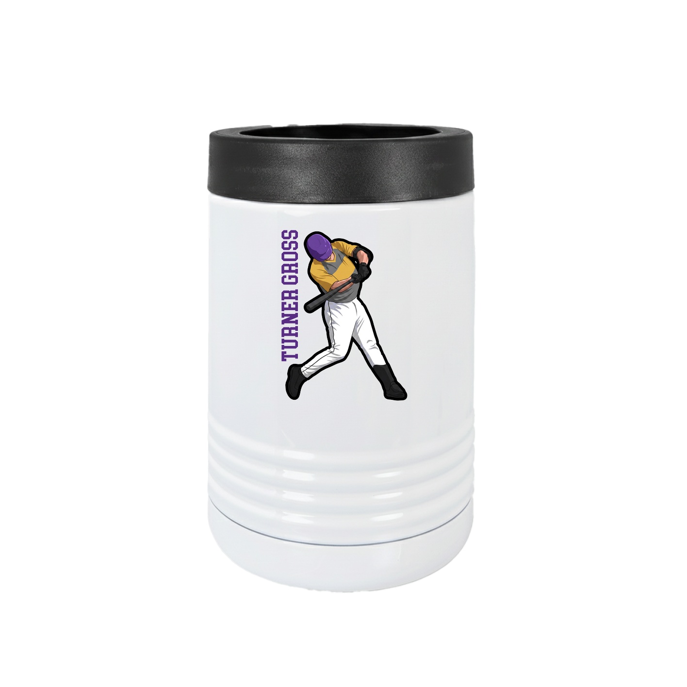 Beverage Holder — Name Vertical in White