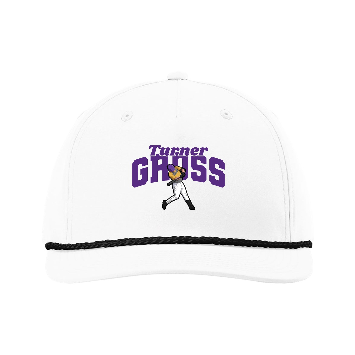 Five-Panel Classic Rope Cap — Signature Arch in White