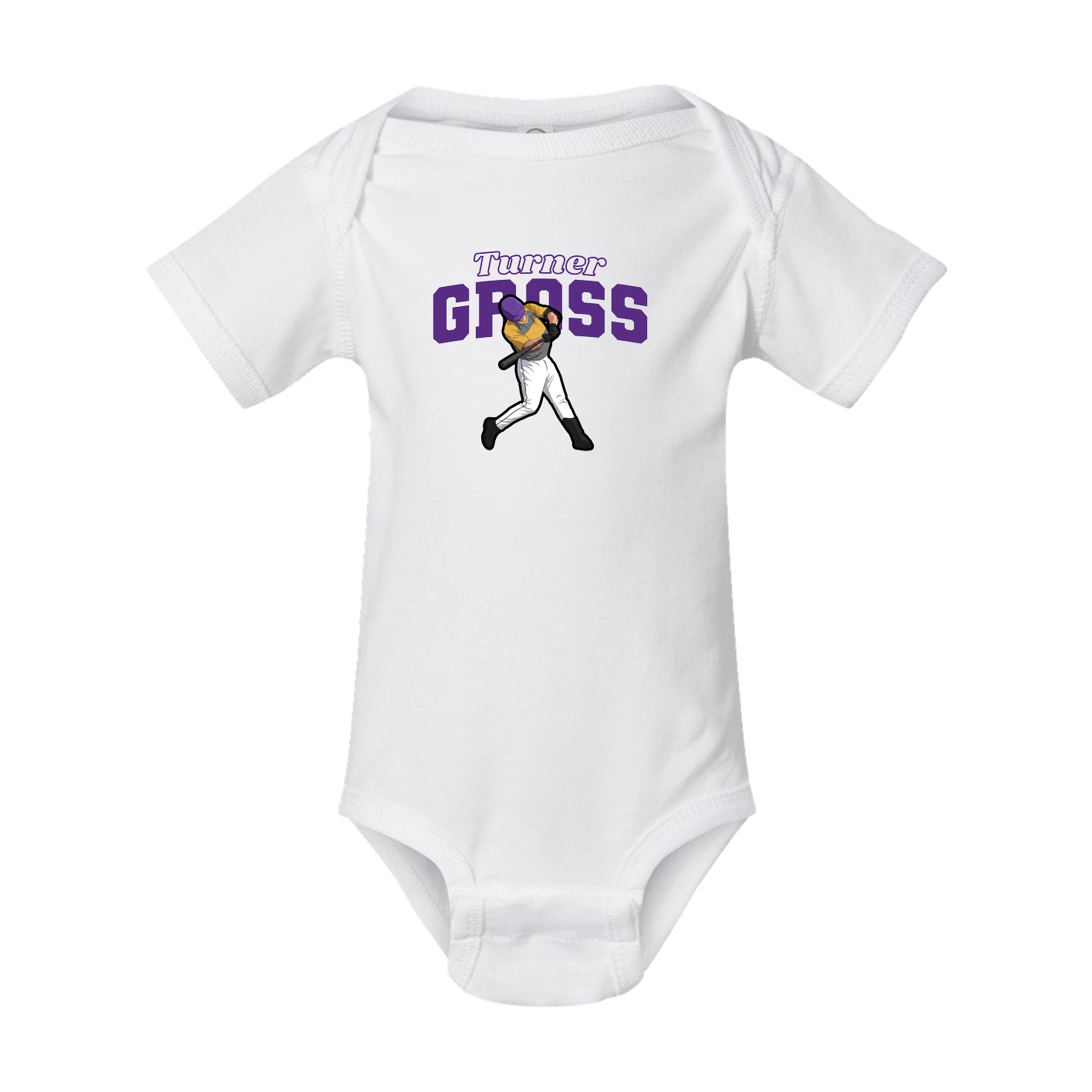 Baby Onesie — Name Arch in White