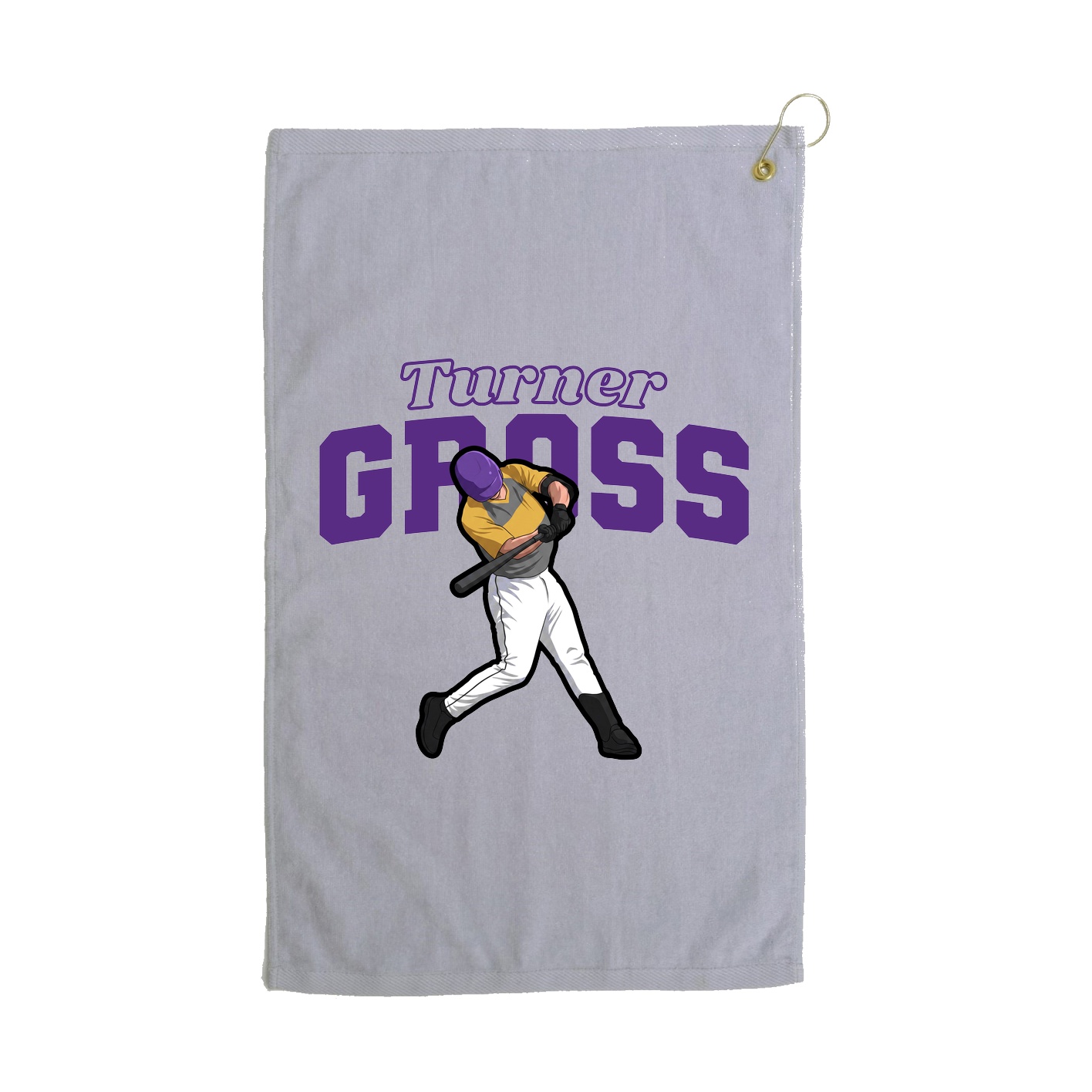 Golf Towel — Name Arch in Grey