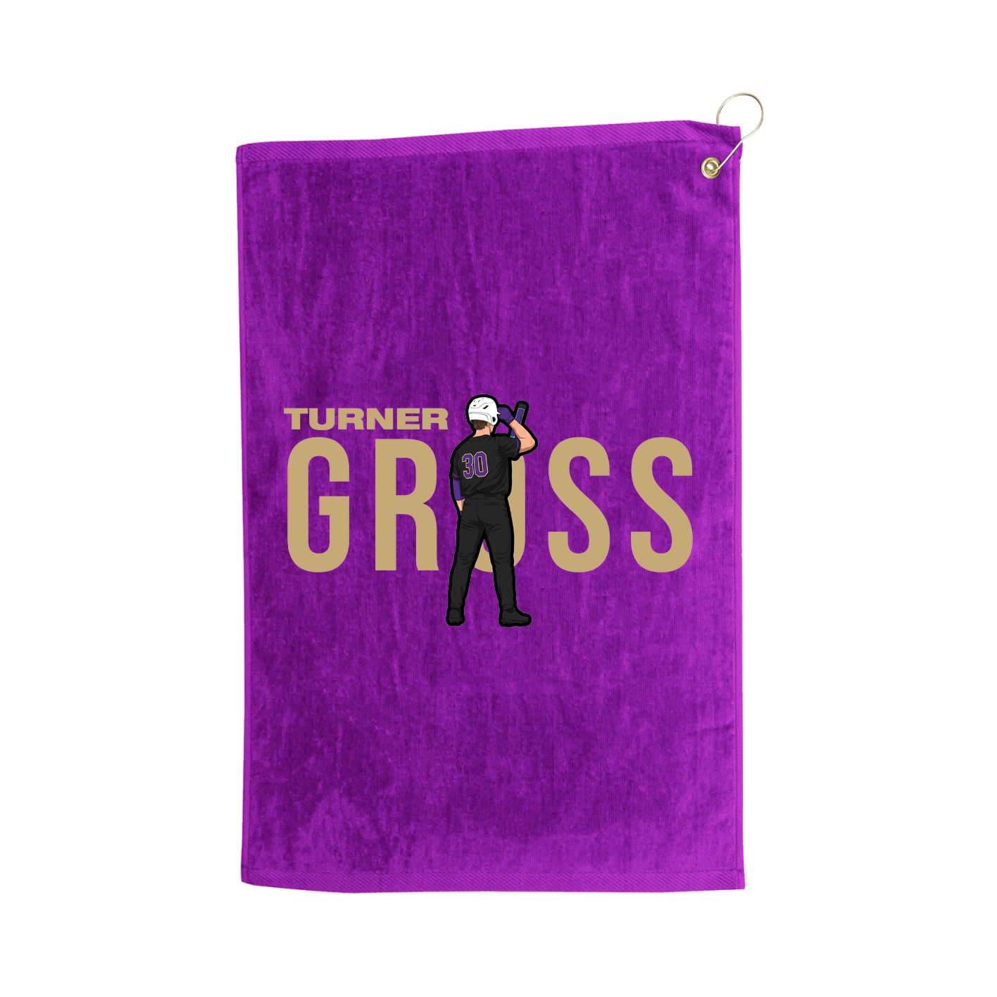 Golf Towel — Player Name in Purple
