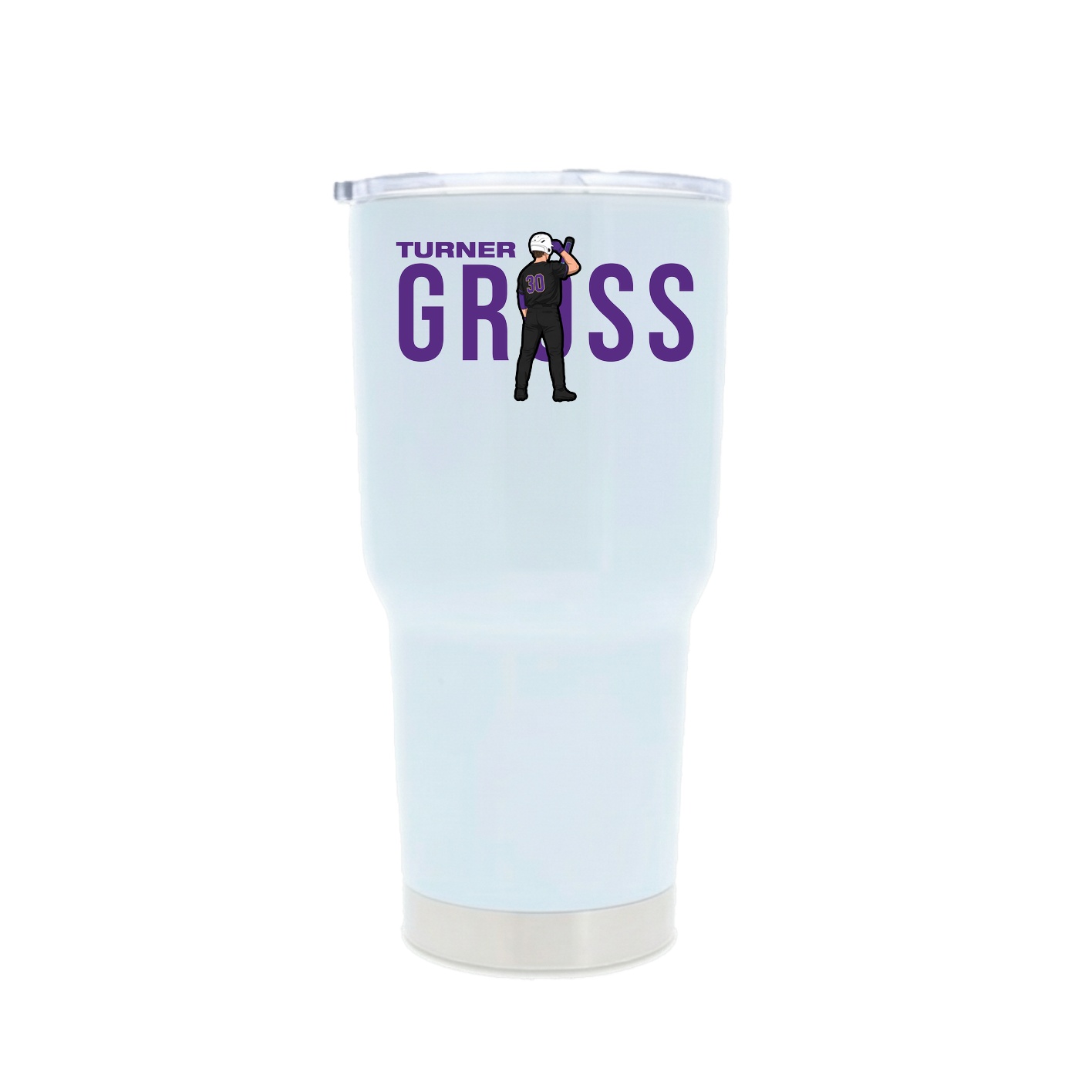 30oz Stainless Steel Tumbler — Player Name in White