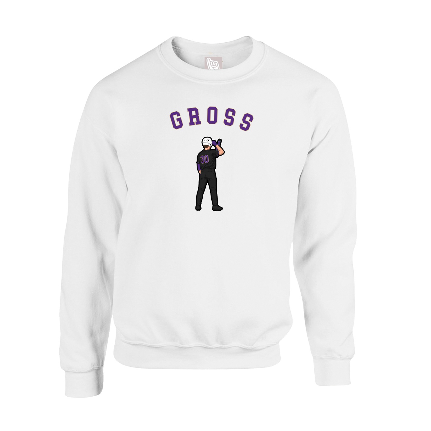 Fleece Crew — Shirsey Arch in White