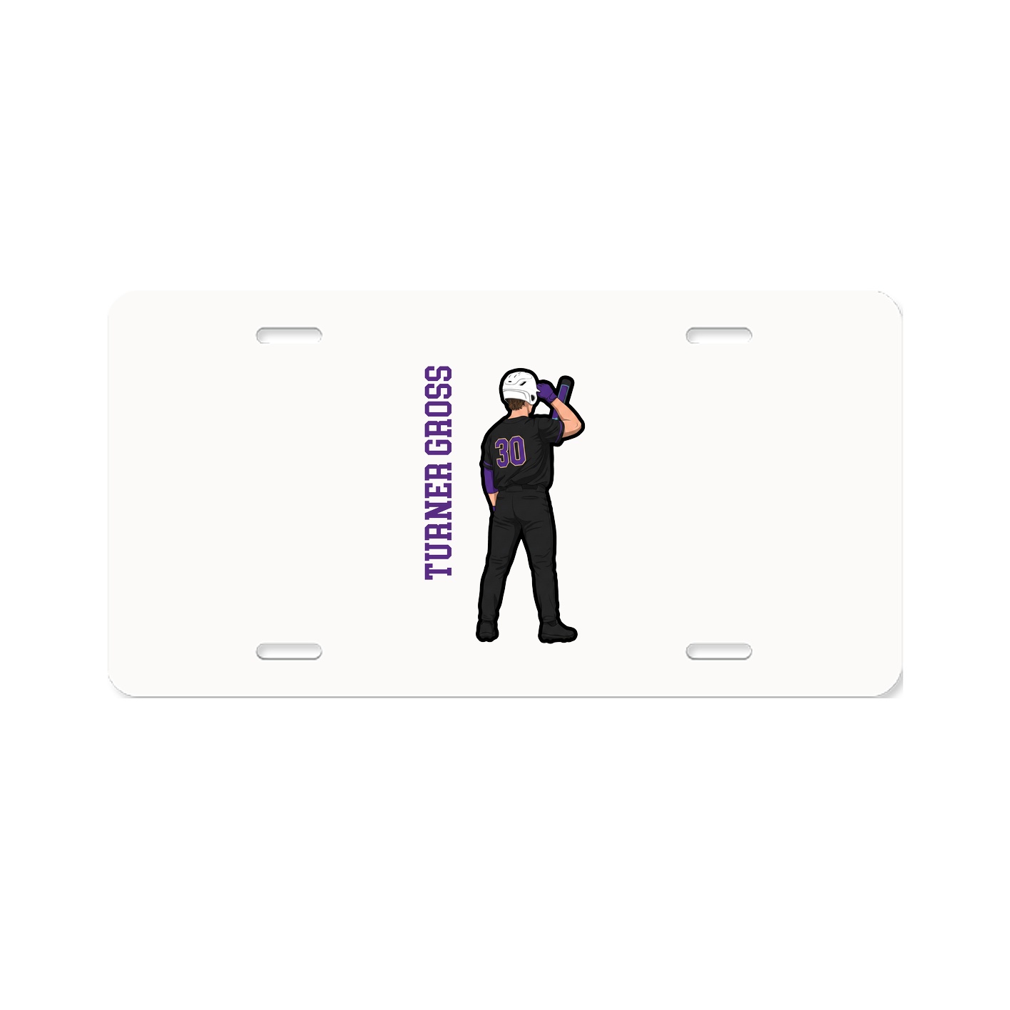 License Plate — Name Vertical in Classic