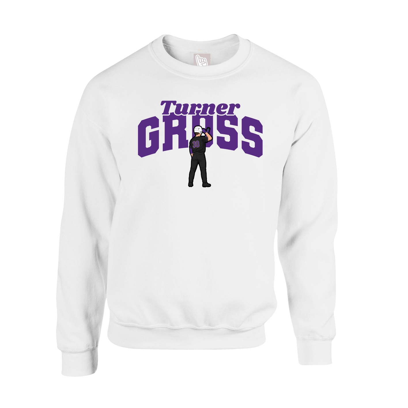 Fleece Crew — Signature Arch in White