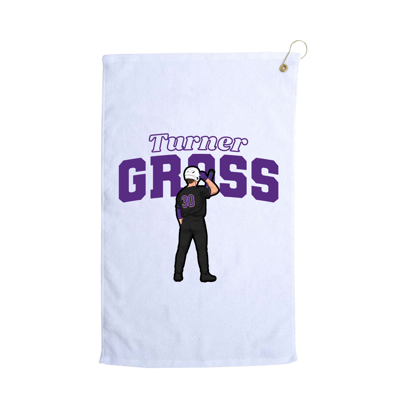 Golf Towel — Name Arch in White