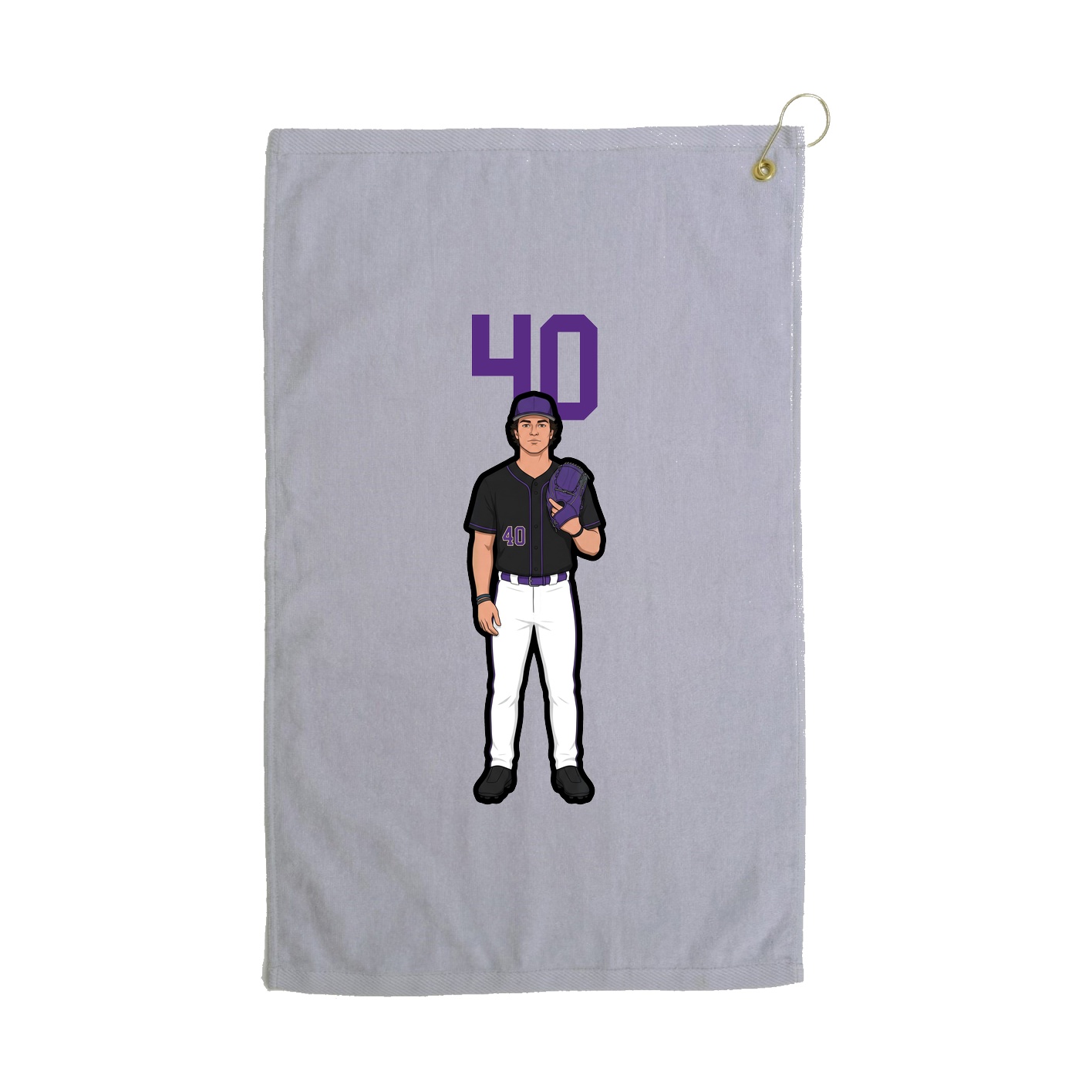 Golf Towel — Number Top in Grey