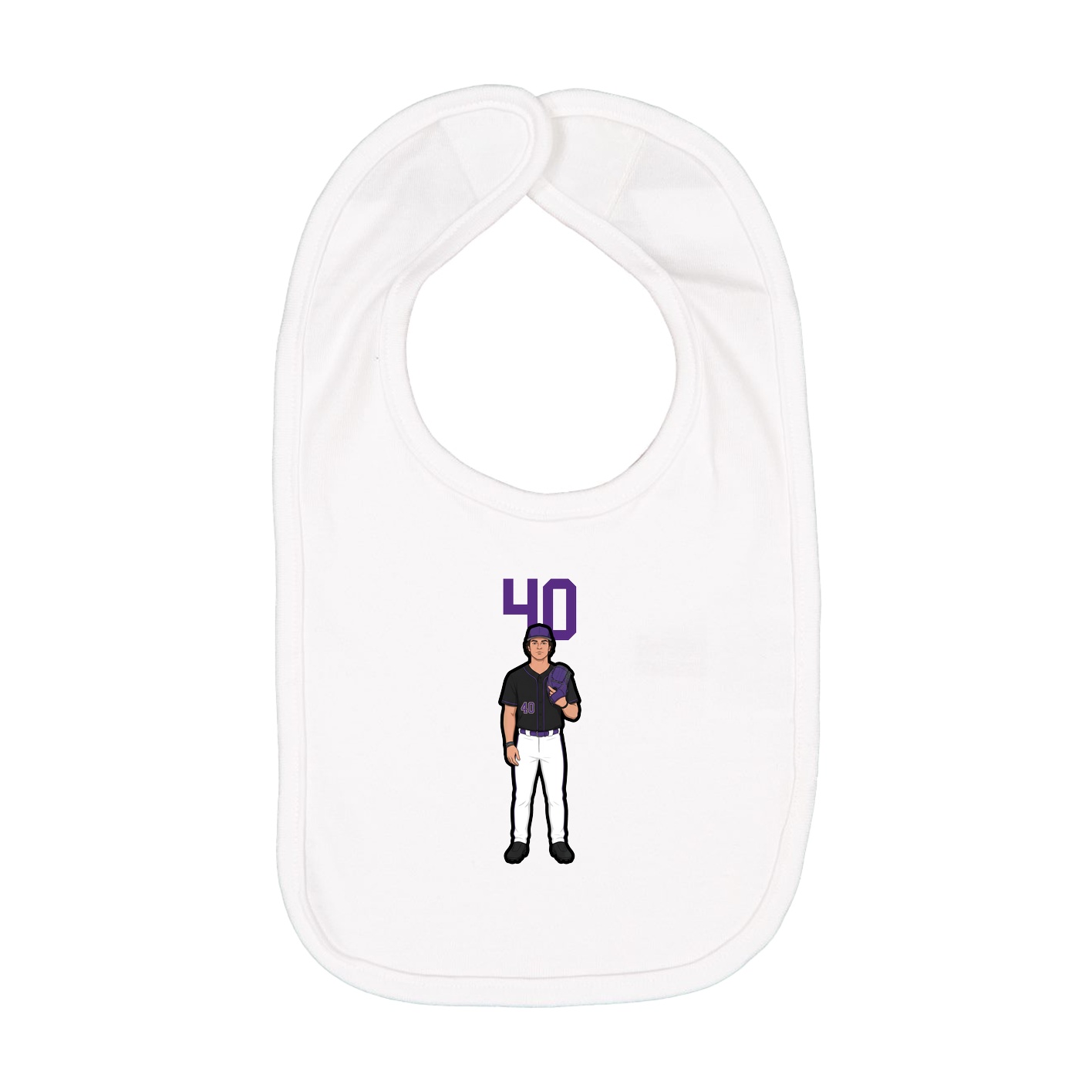 Infant Bib — Number Top in White