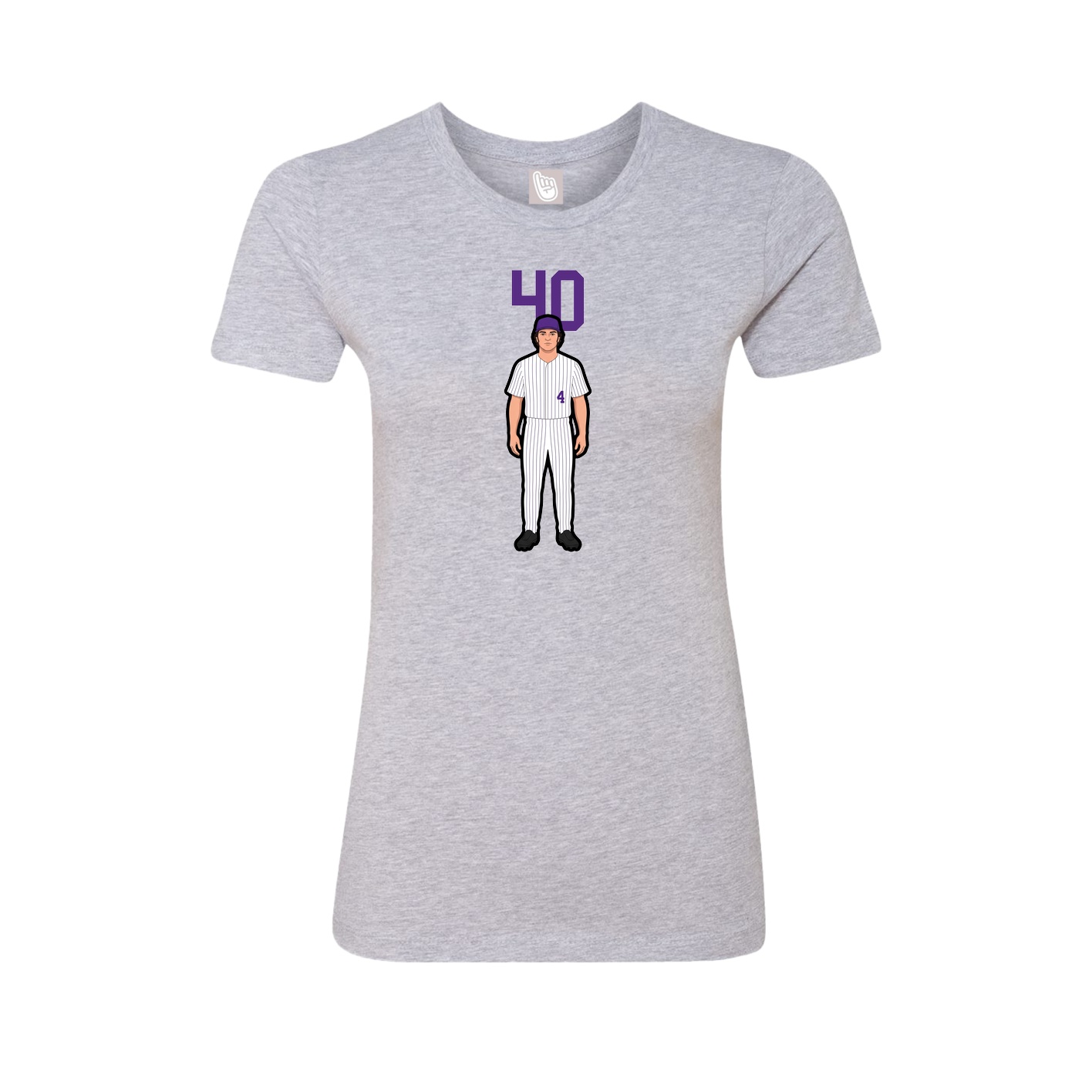 Fitted Women's Tee — Number Top in Grey