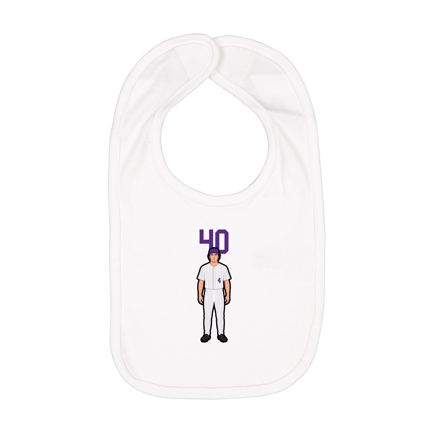 Infant Bib — Number Top in White