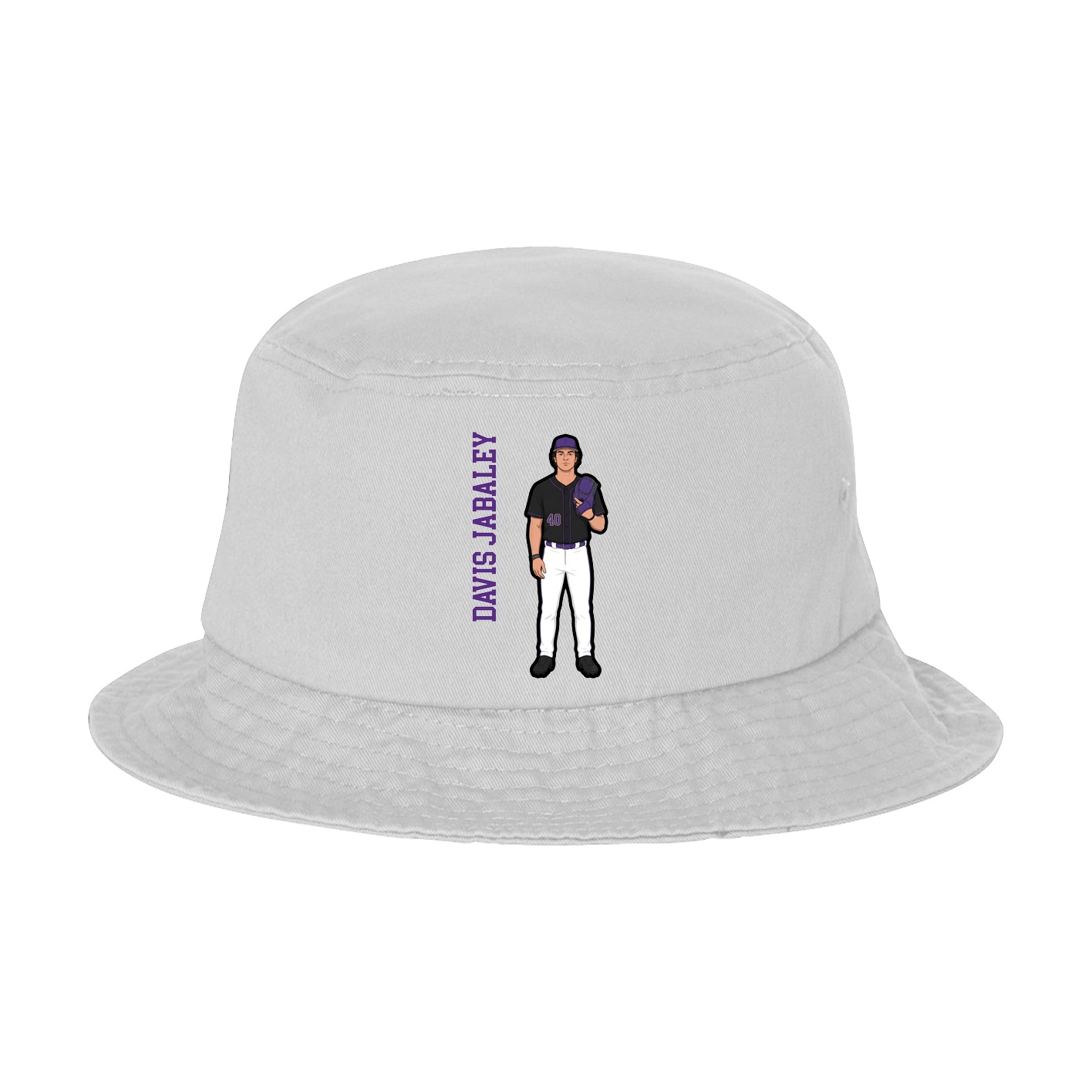 Bucket Cap — Name Vertical in White