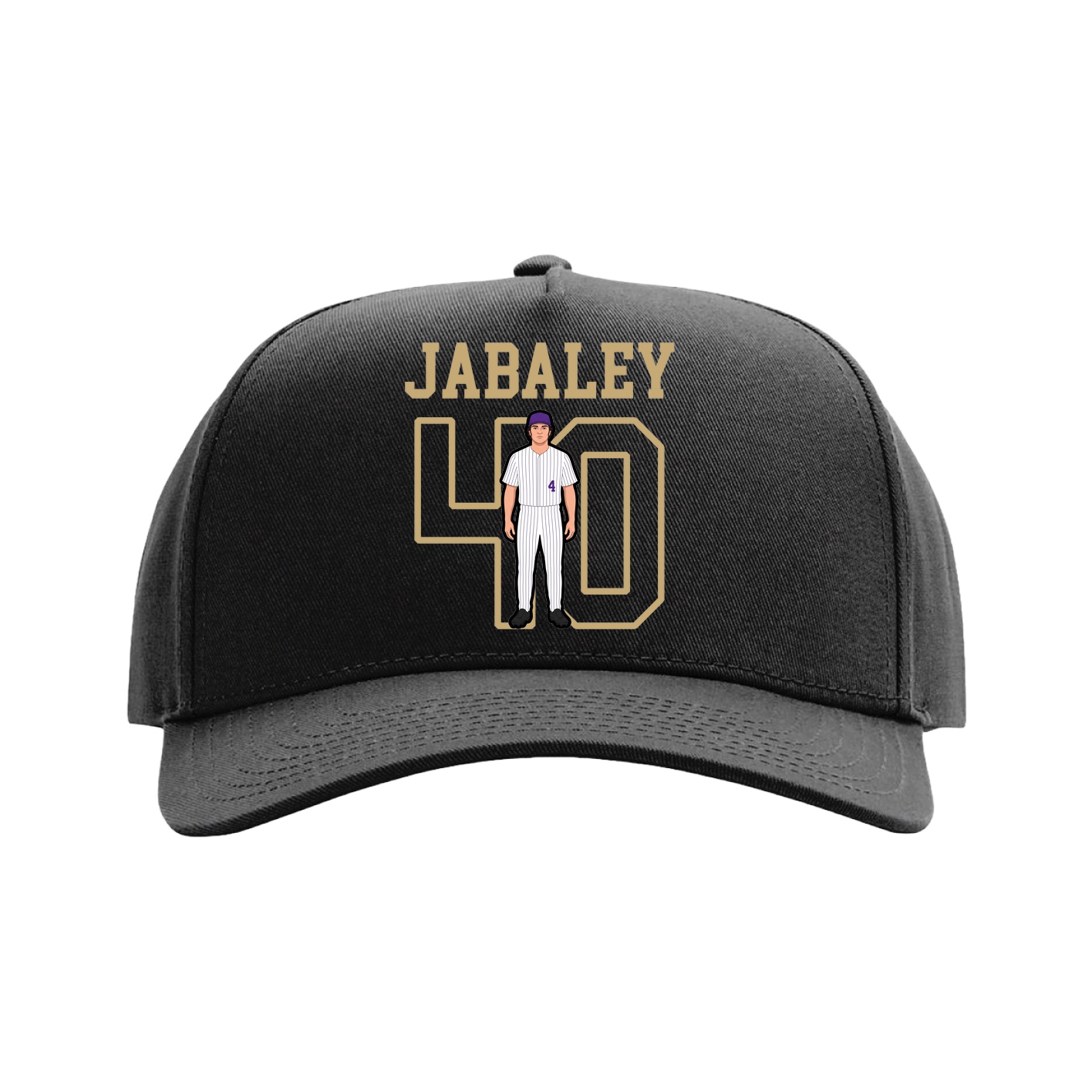 Full Fabric Five-Panel Champ Cap — Shirsey in Black