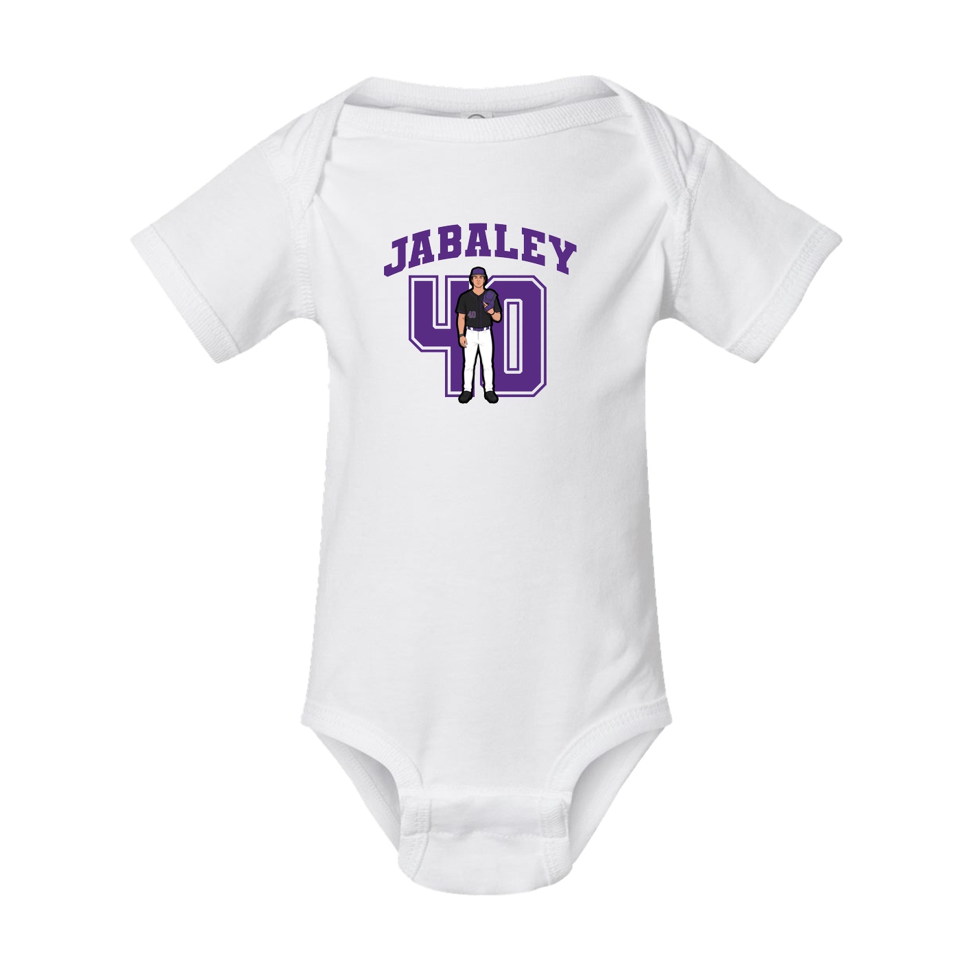 Baby Onesie — Number in White