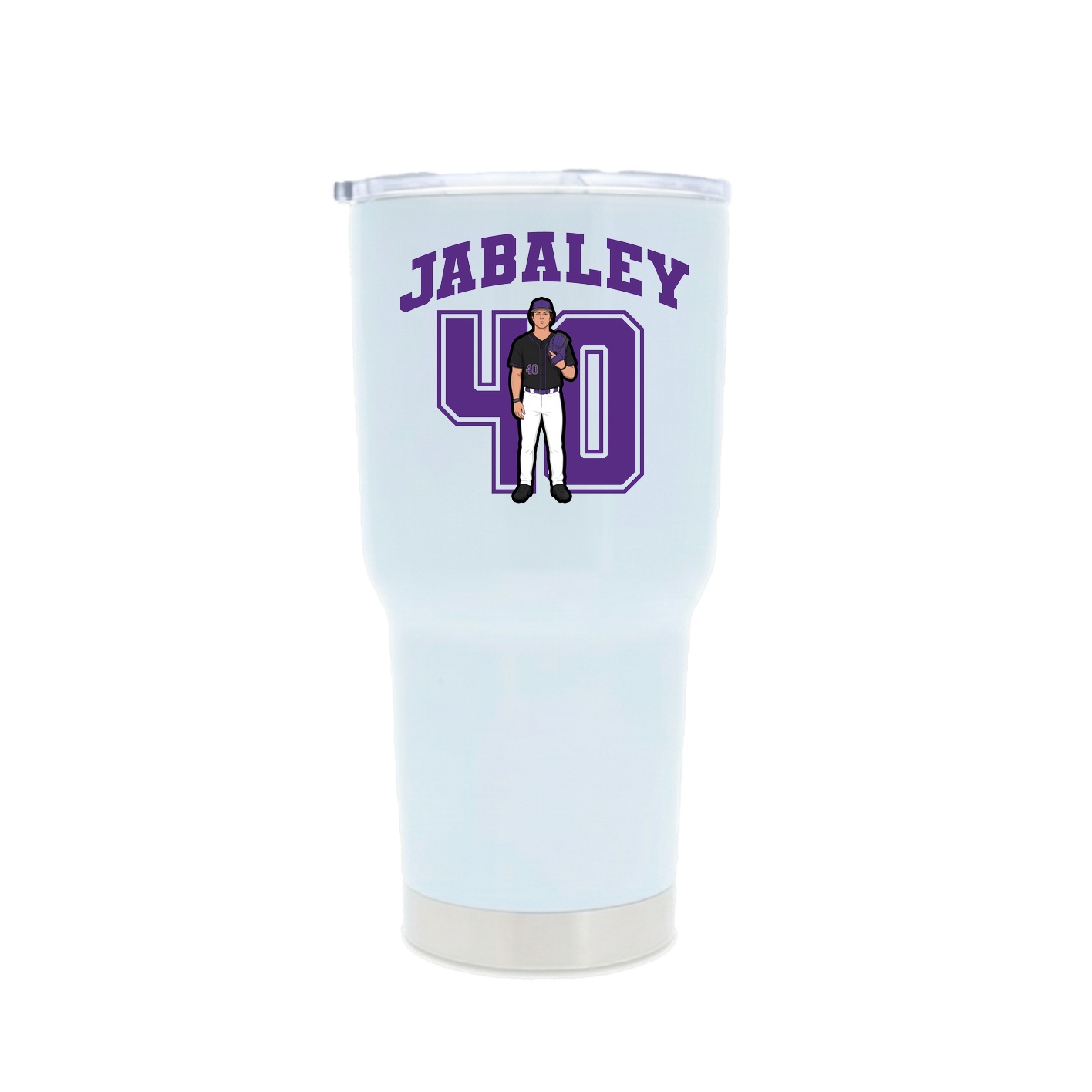 30oz Stainless Steel Tumbler — Number in White