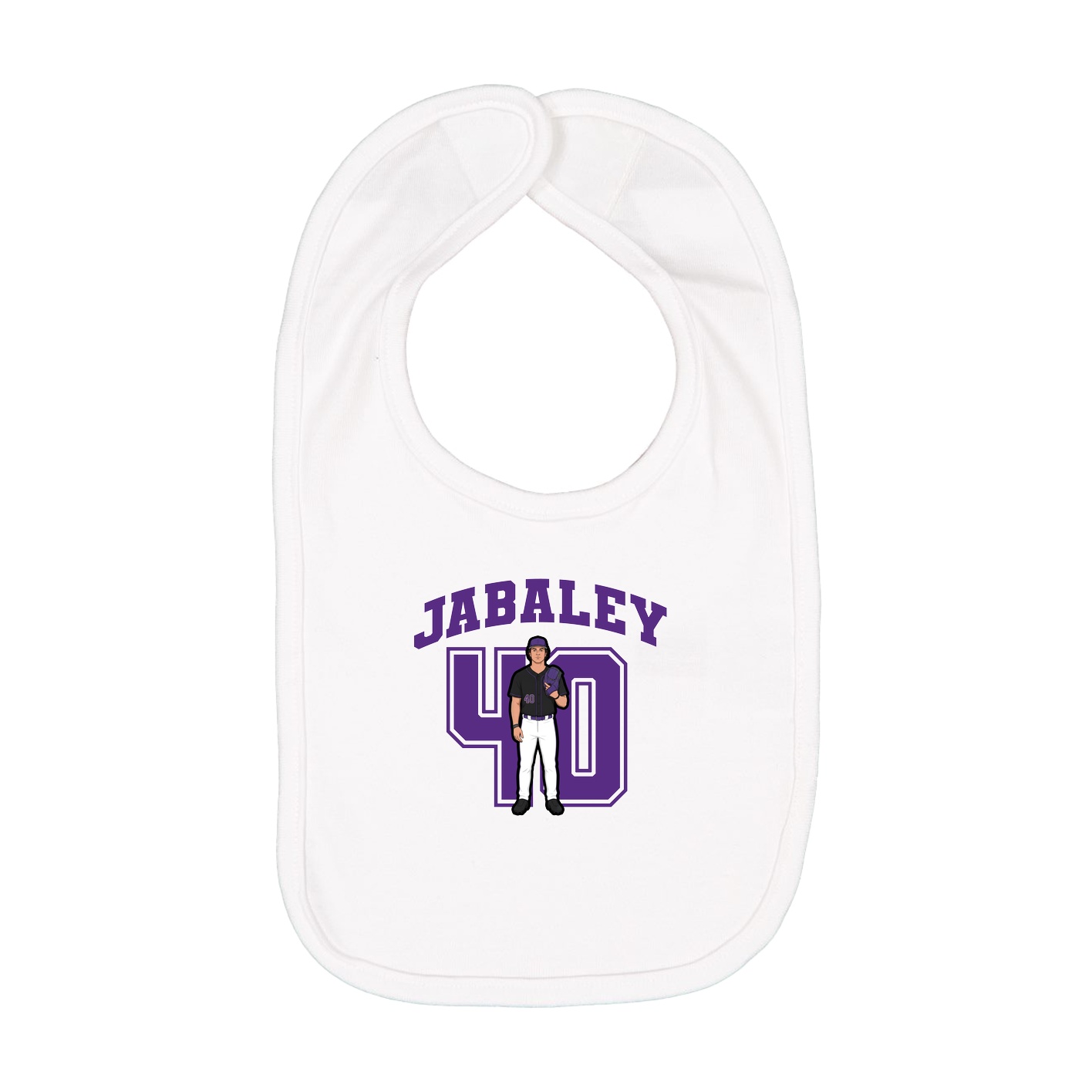 Infant Bib — Number in White