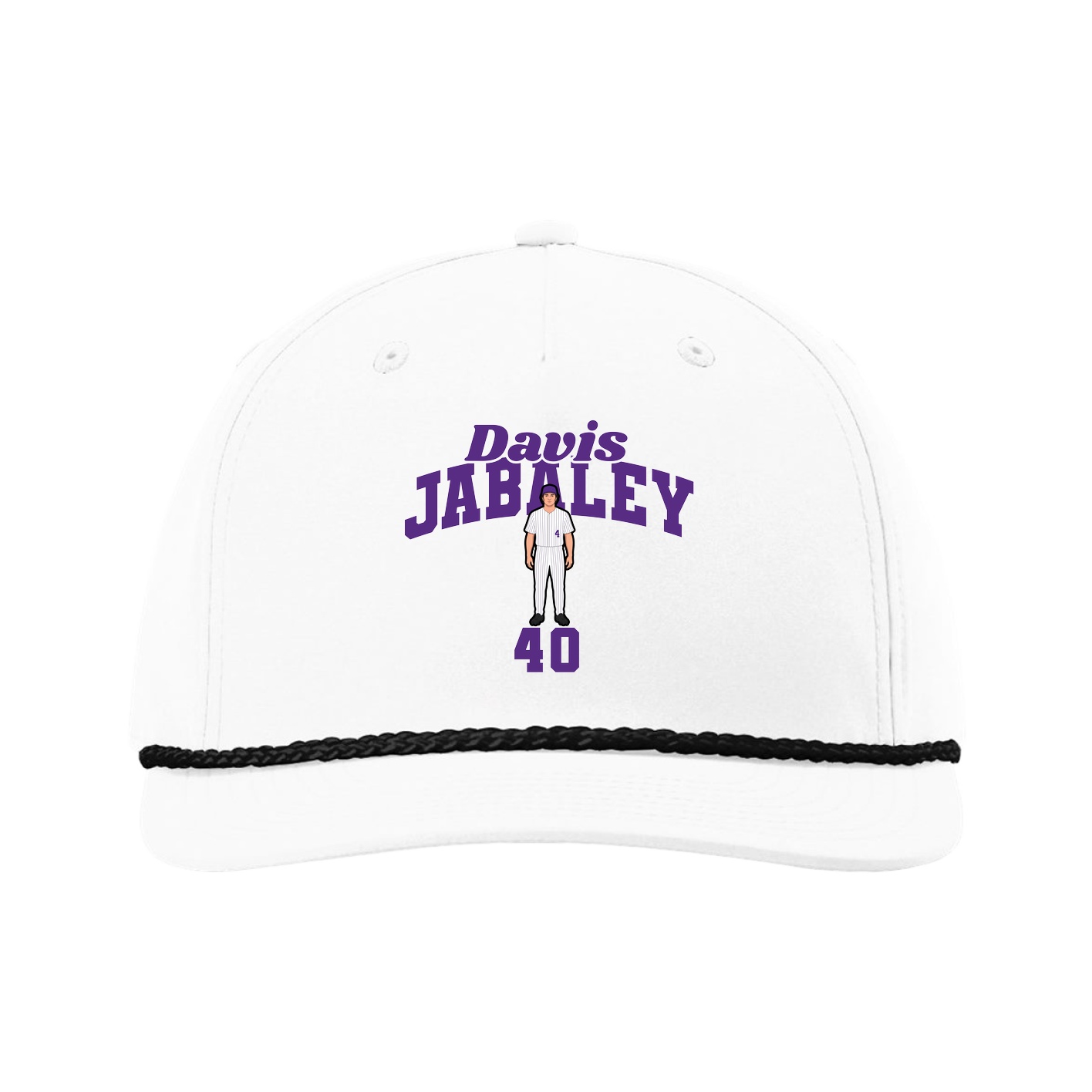 Five-Panel Classic Rope Cap — Signature Arch in White
