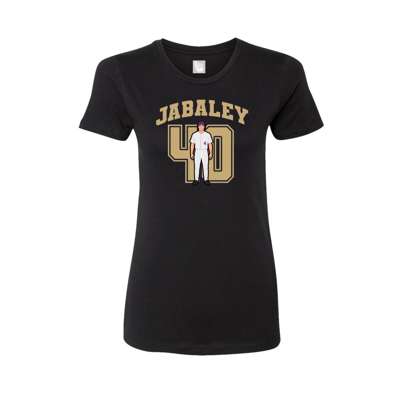 Fitted Women's Tee — Number in Black