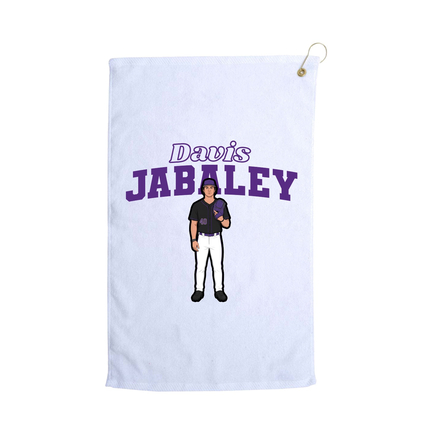 Golf Towel — Name Arch in White