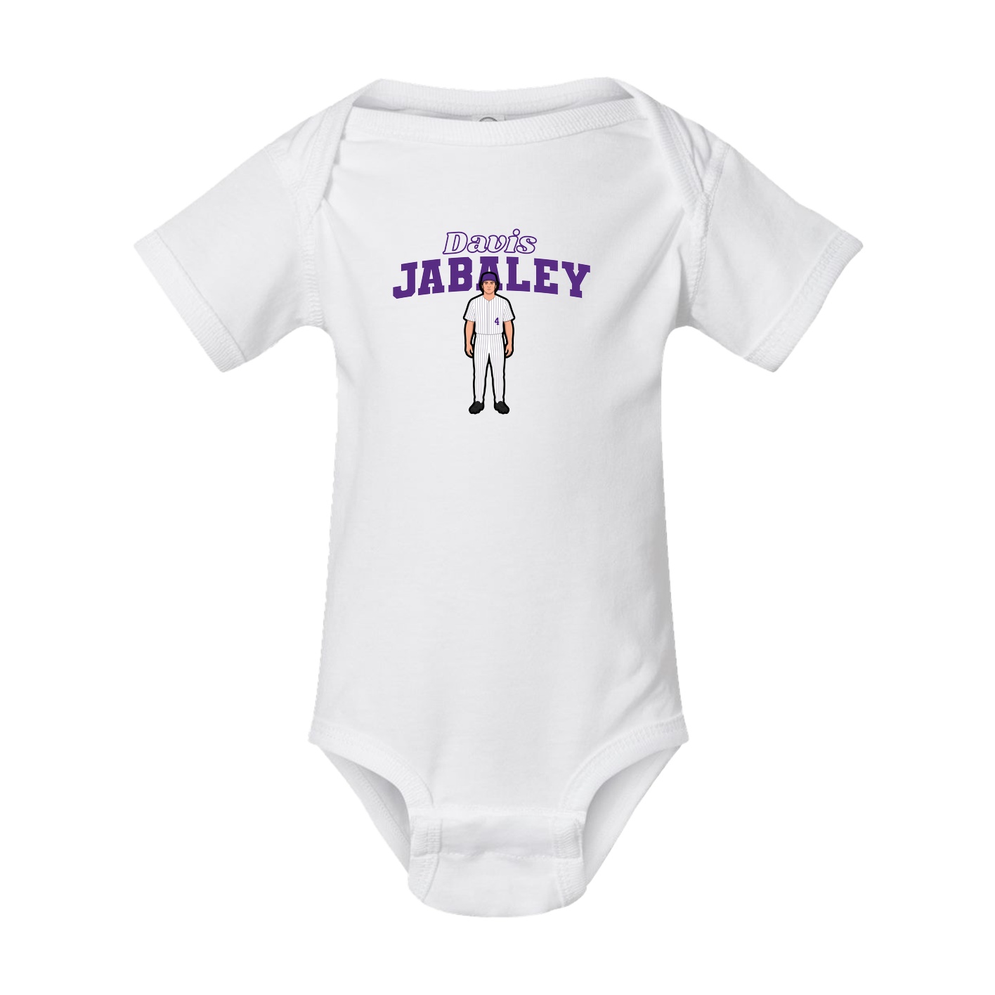 Baby Onesie — Name Arch in White