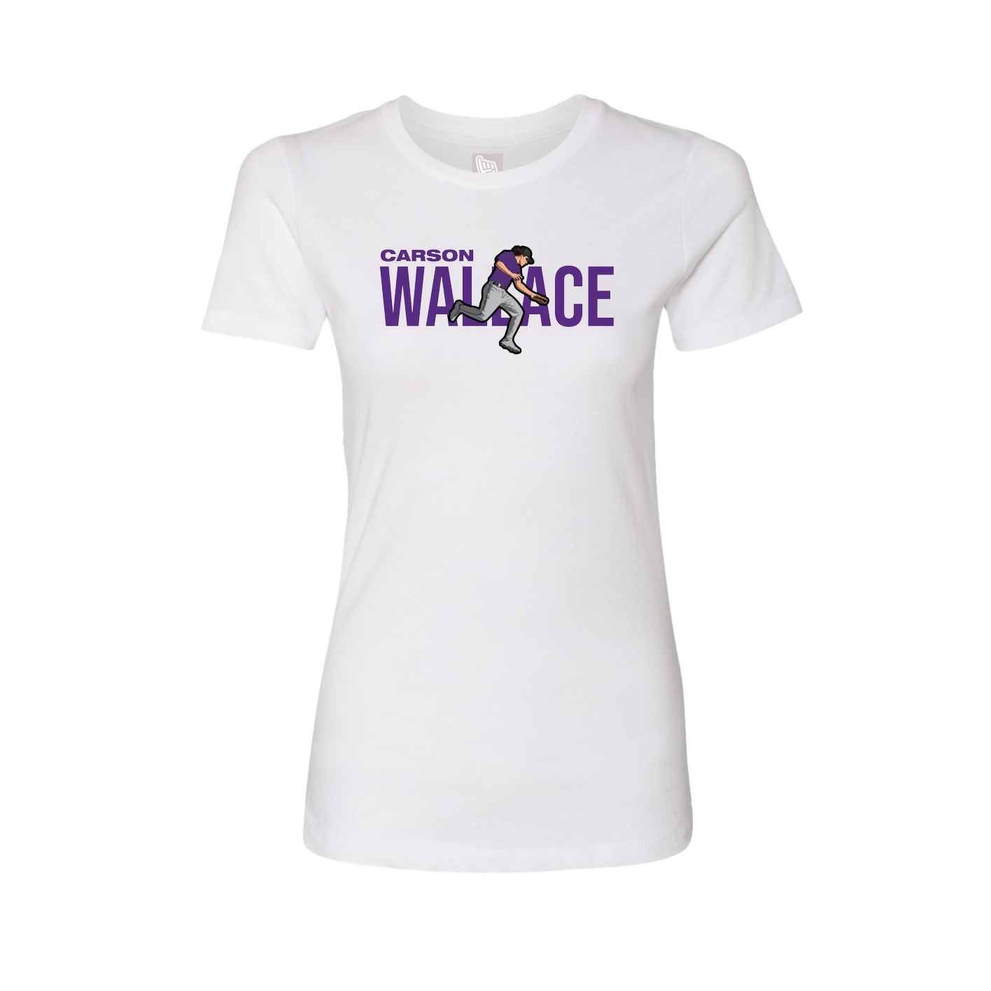 Fitted Women's Tee — Player Name in White