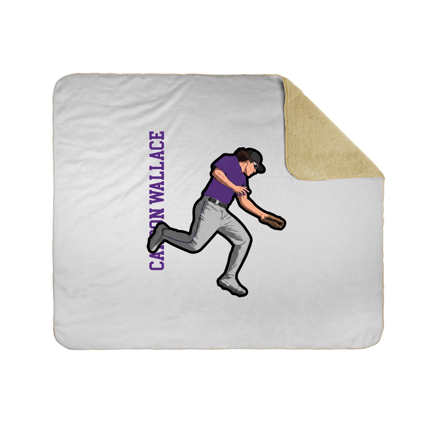 Throw Blanket — Name Vertical in White