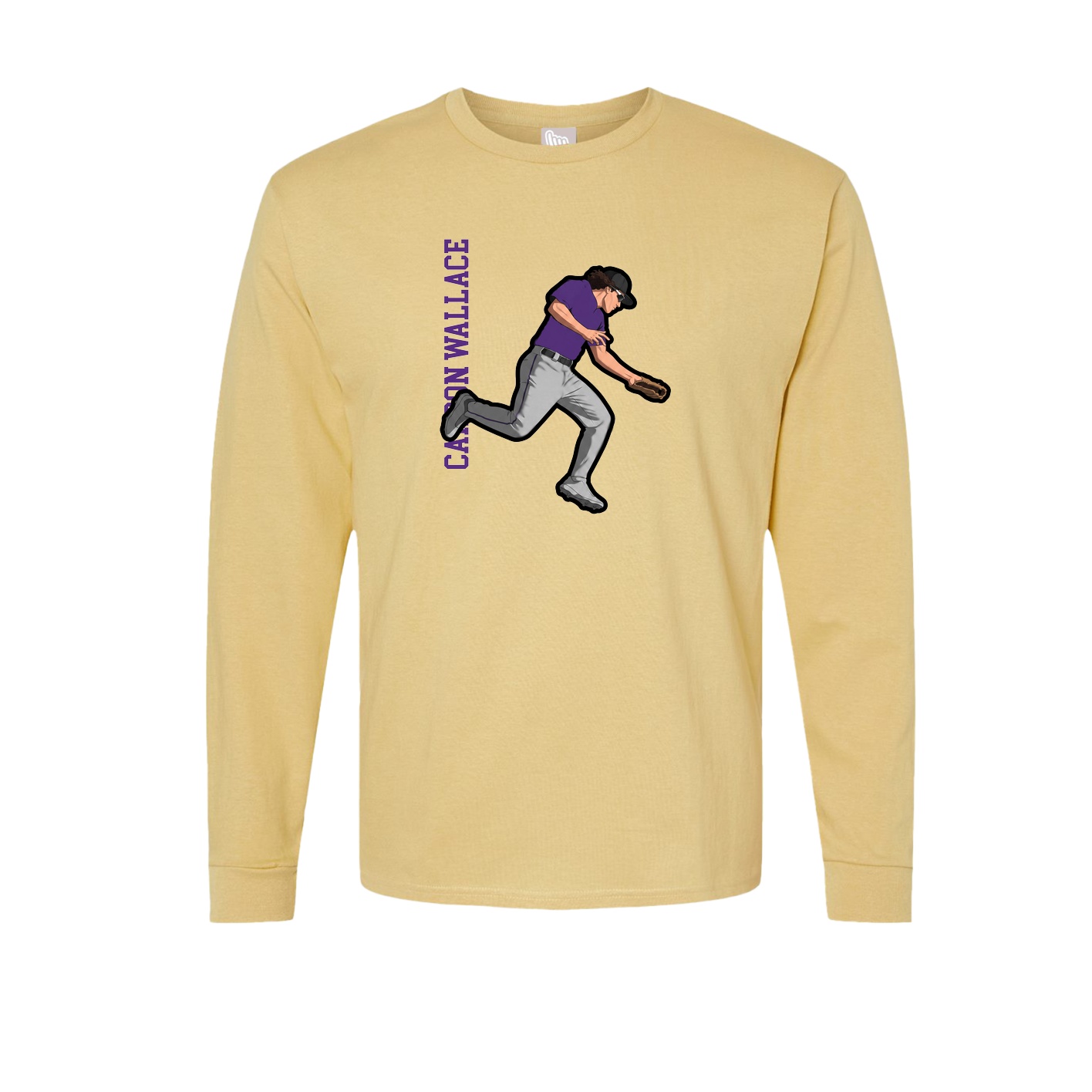Long Sleeve Tee — Name Vertical in Vegas Gold