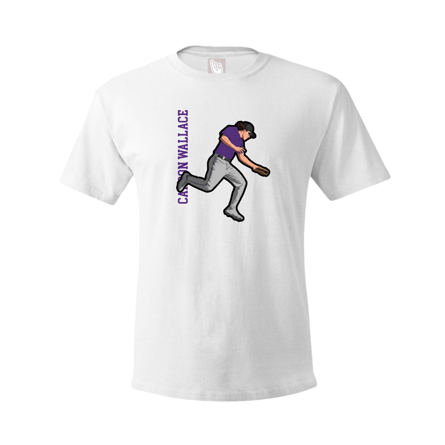 Youth Tee — Name Vertical in White
