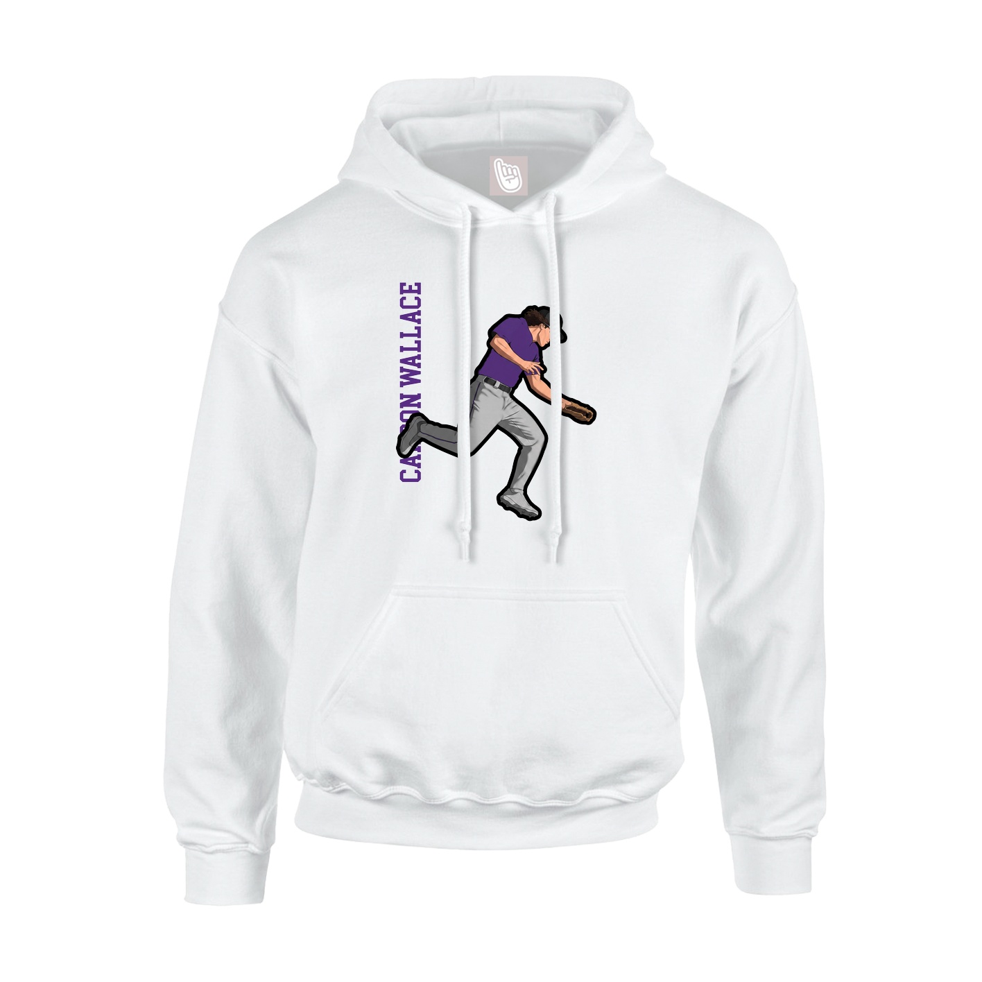 Youth Hoodie — Name Vertical in White