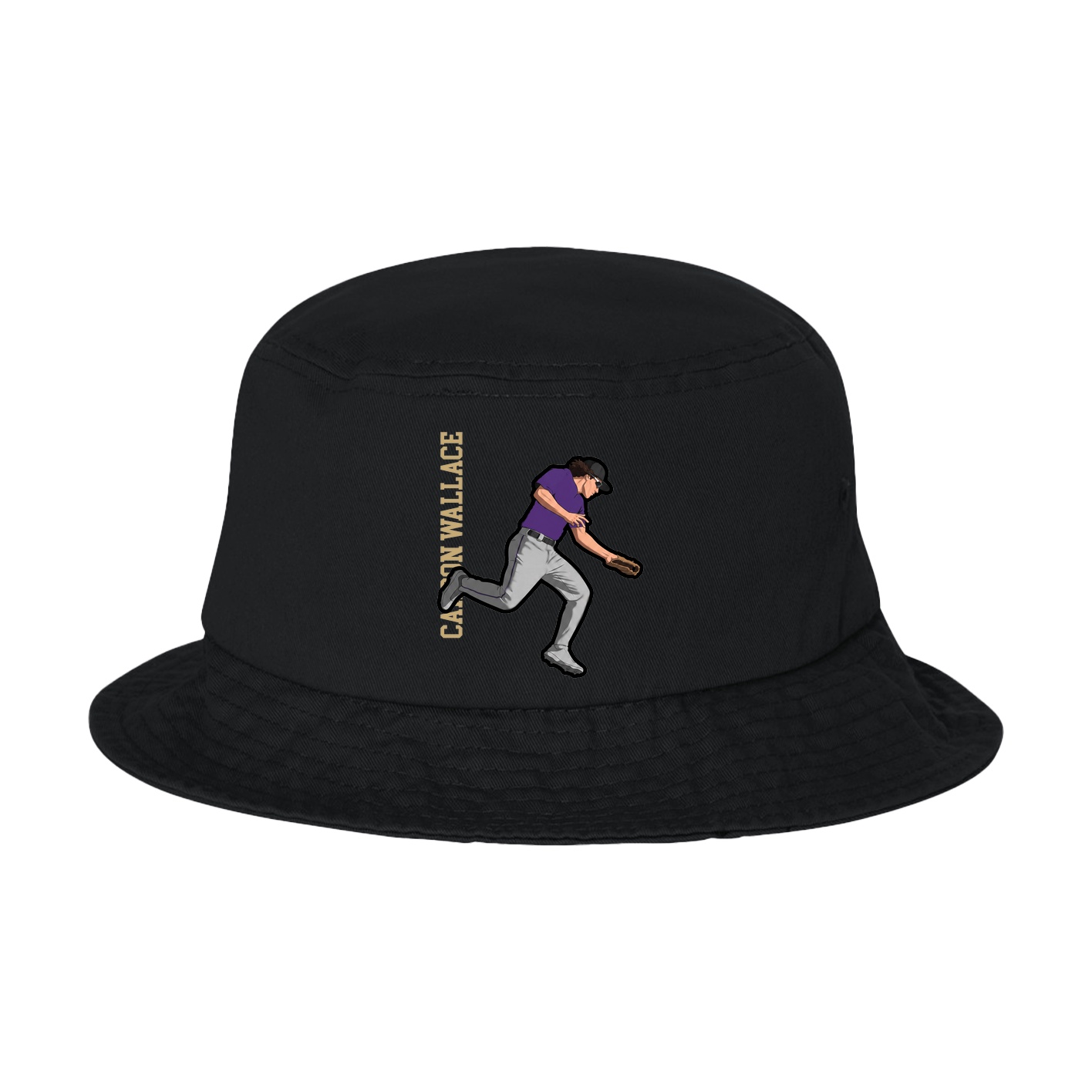 Bucket Cap — Name Vertical in Black