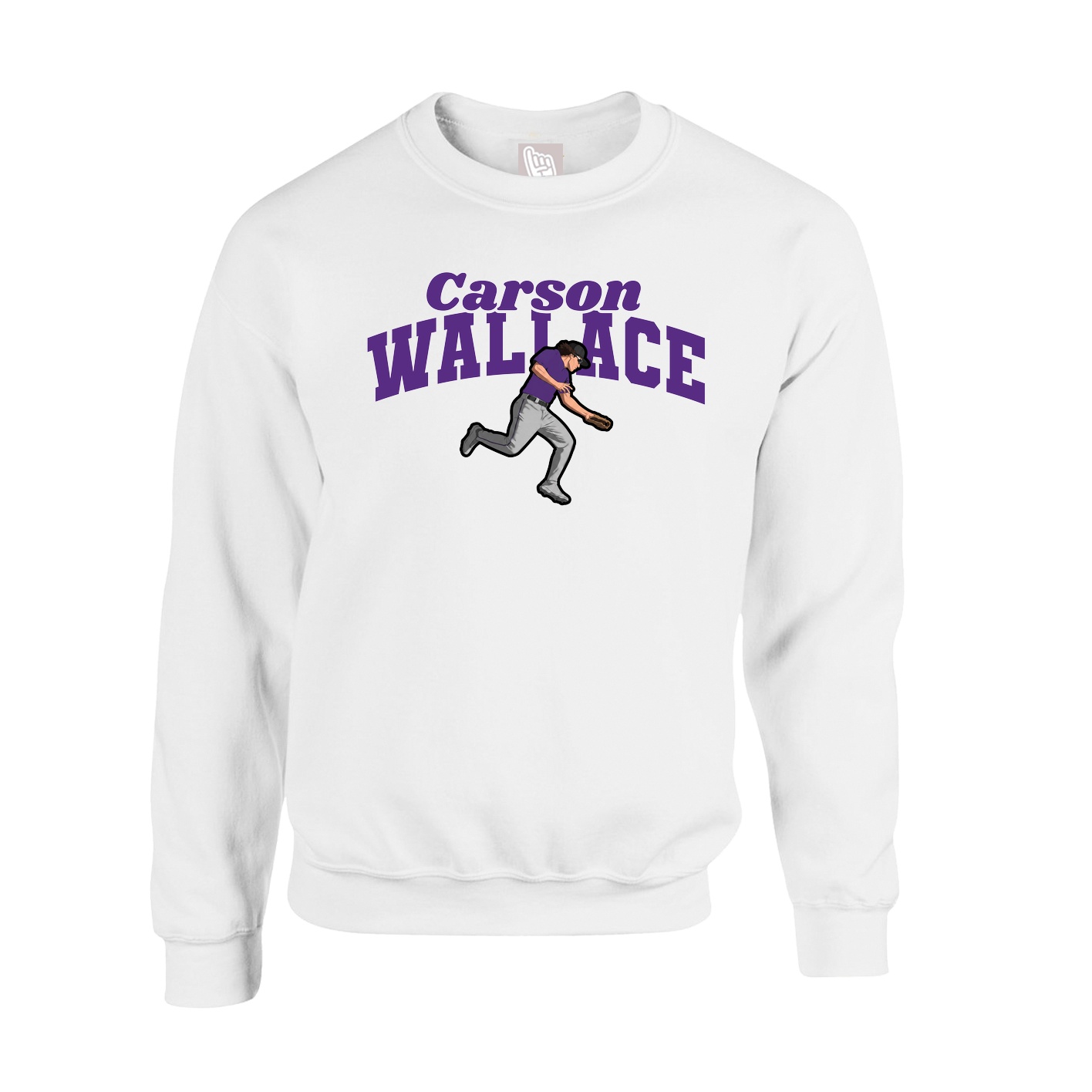 Fleece Crew — Signature Arch in White