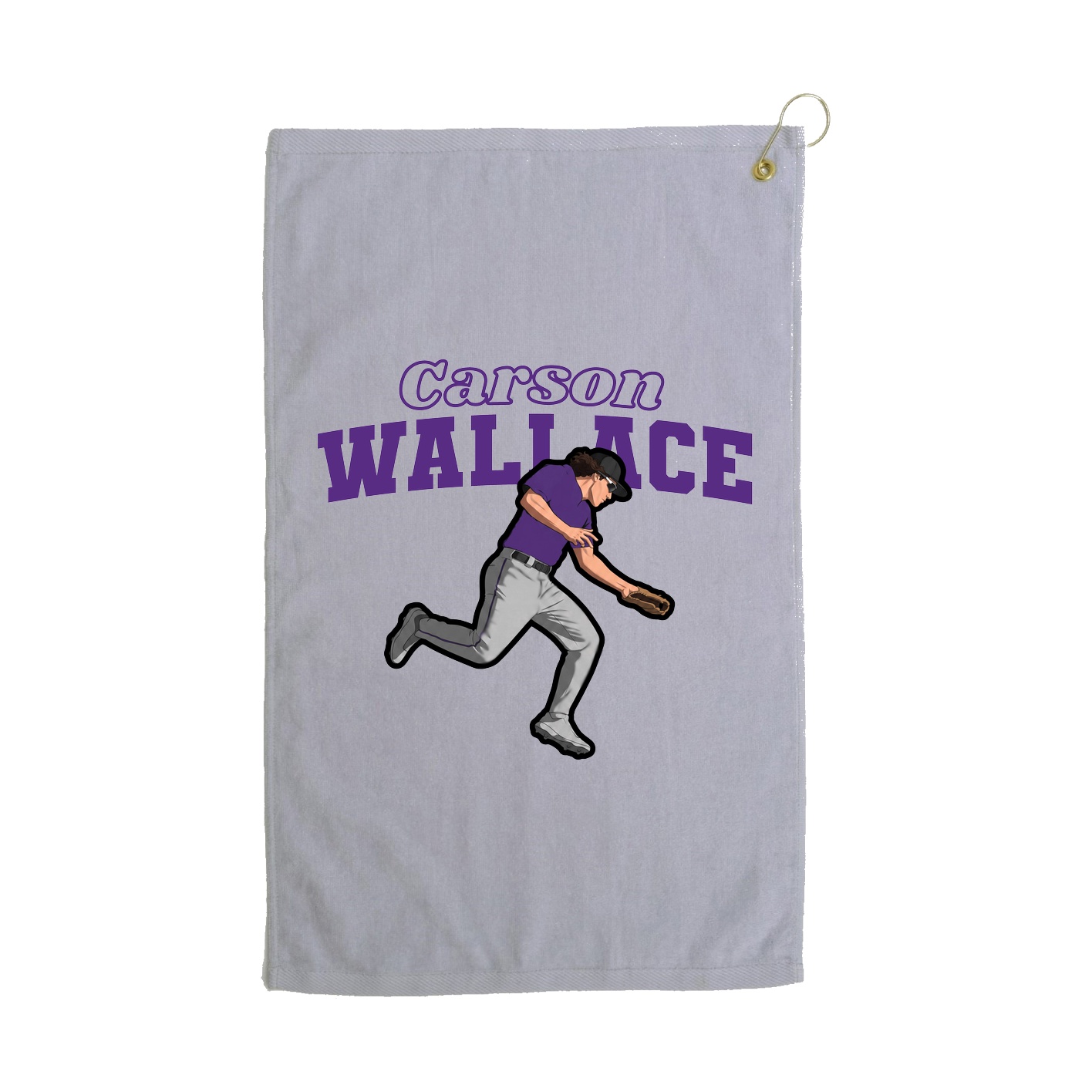 Golf Towel — Name Arch in Grey