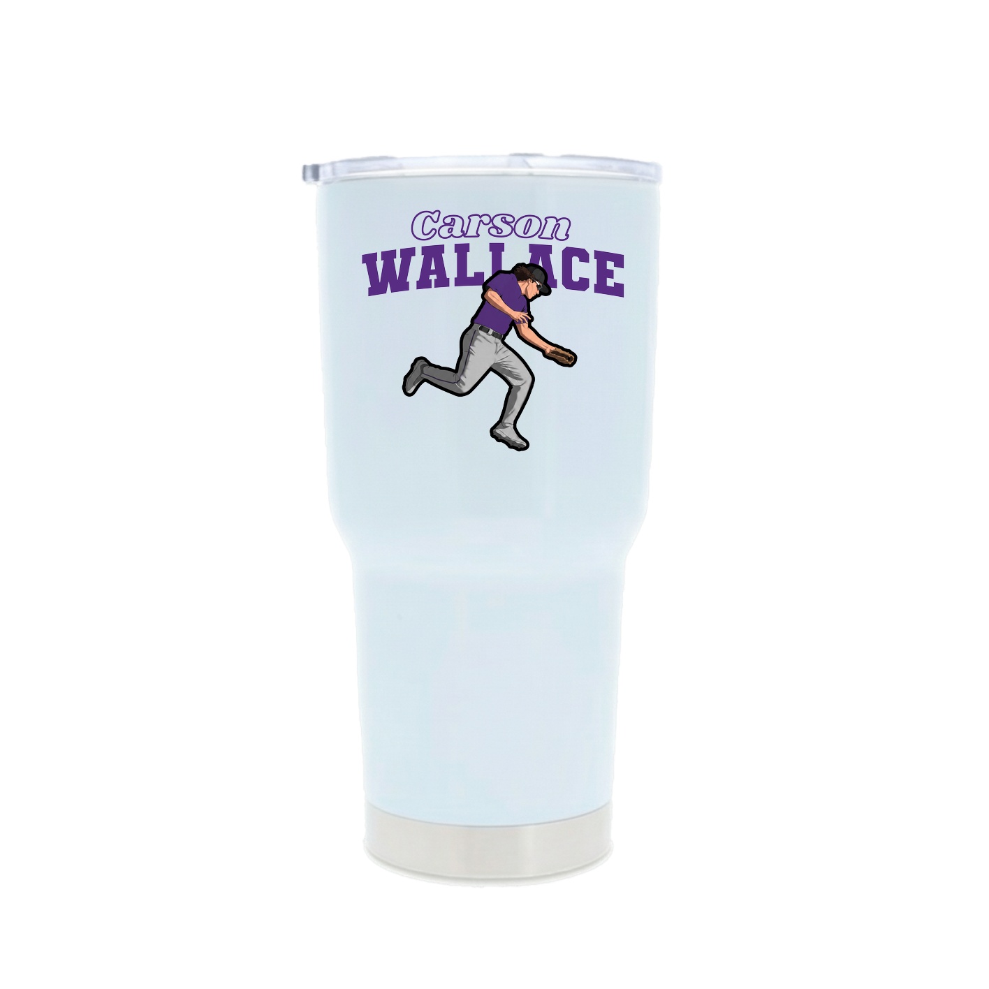 30oz Stainless Steel Tumbler — Name Arch in White