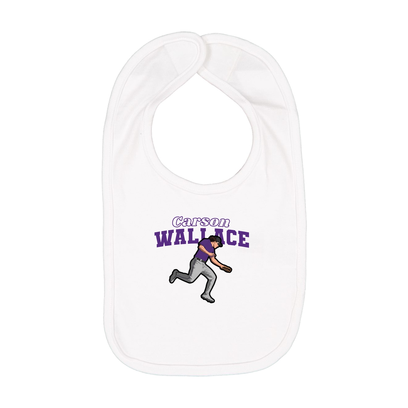 Infant Bib — Name Arch in White