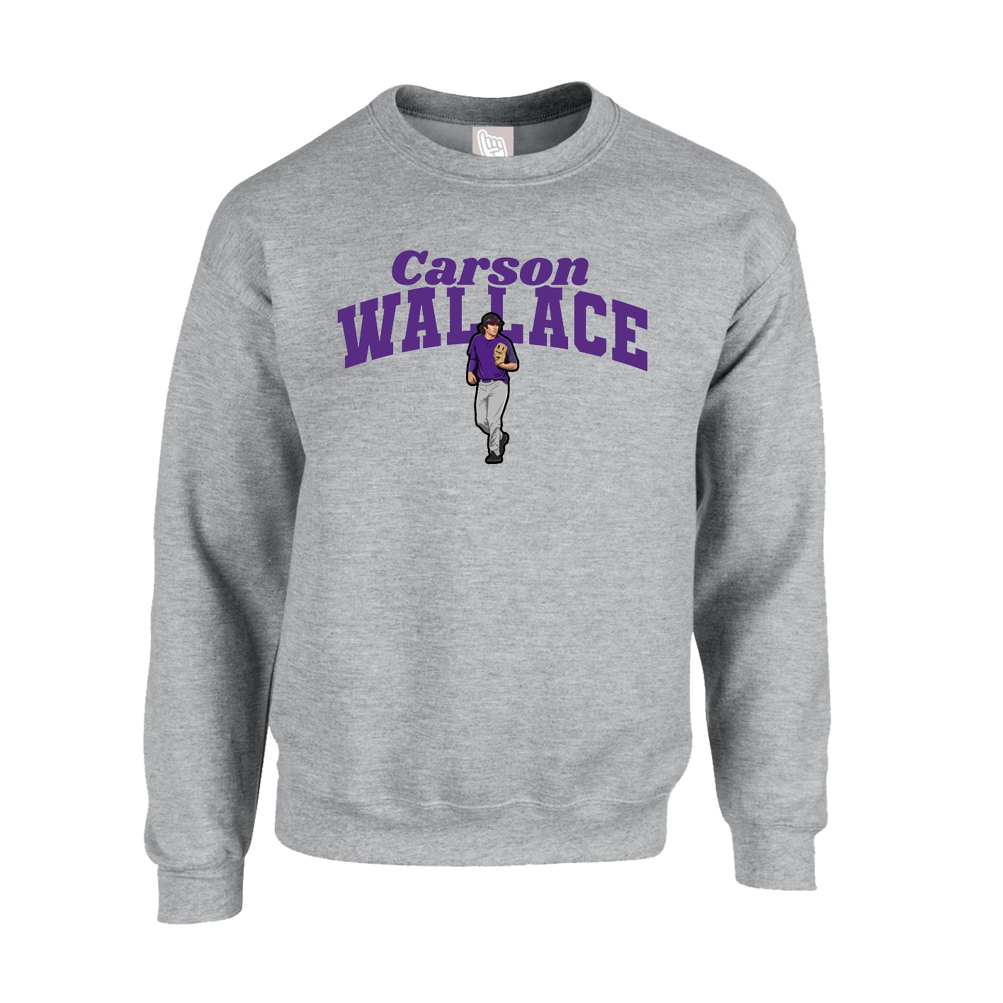 Fleece Crew — Signature Arch in Grey