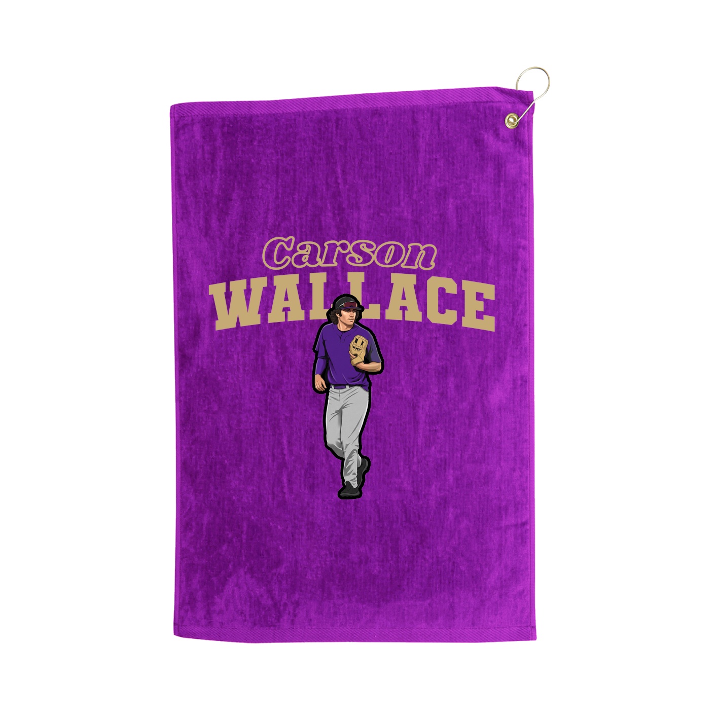 Golf Towel — Name Arch in Purple