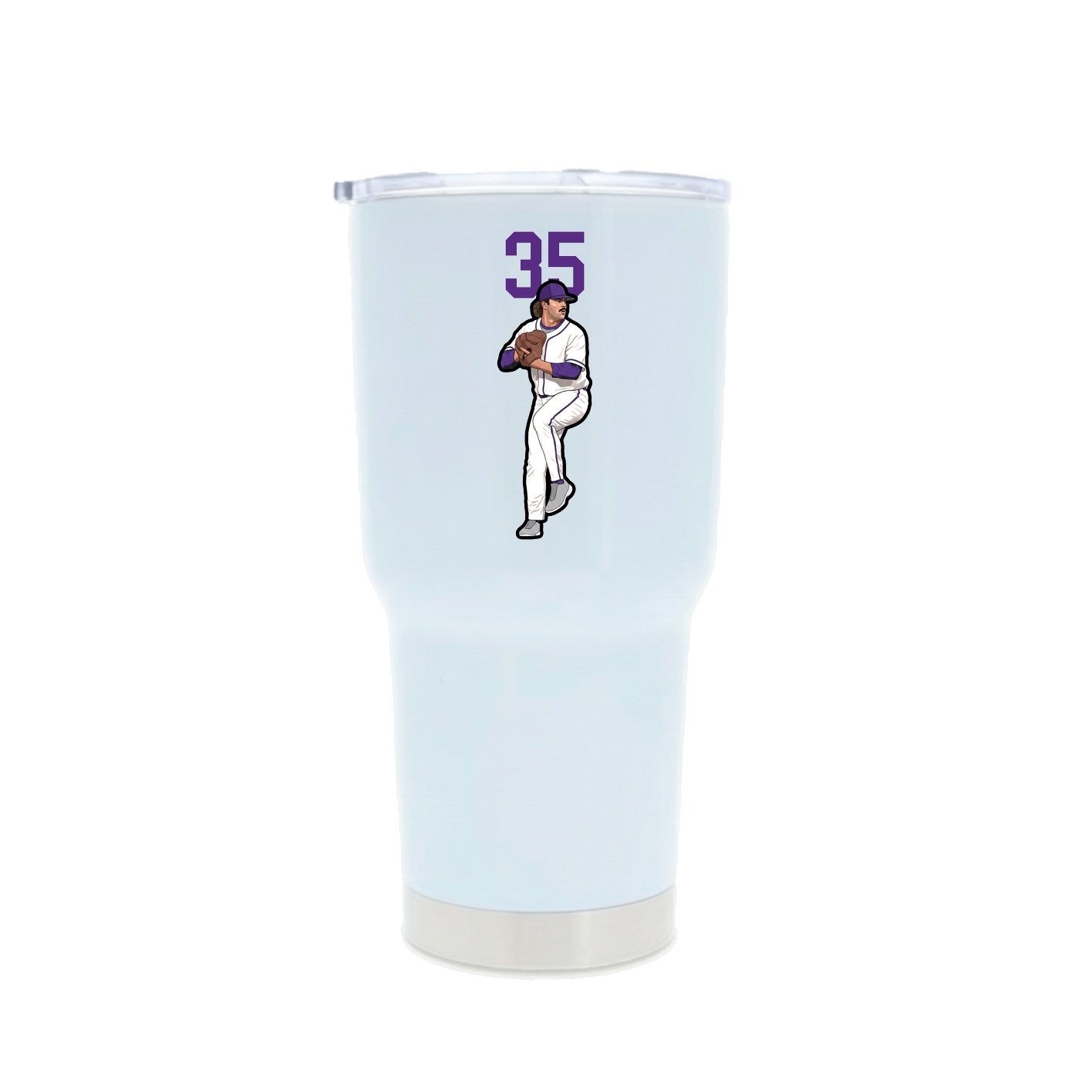 30oz Stainless Steel Tumbler — Number Top in White