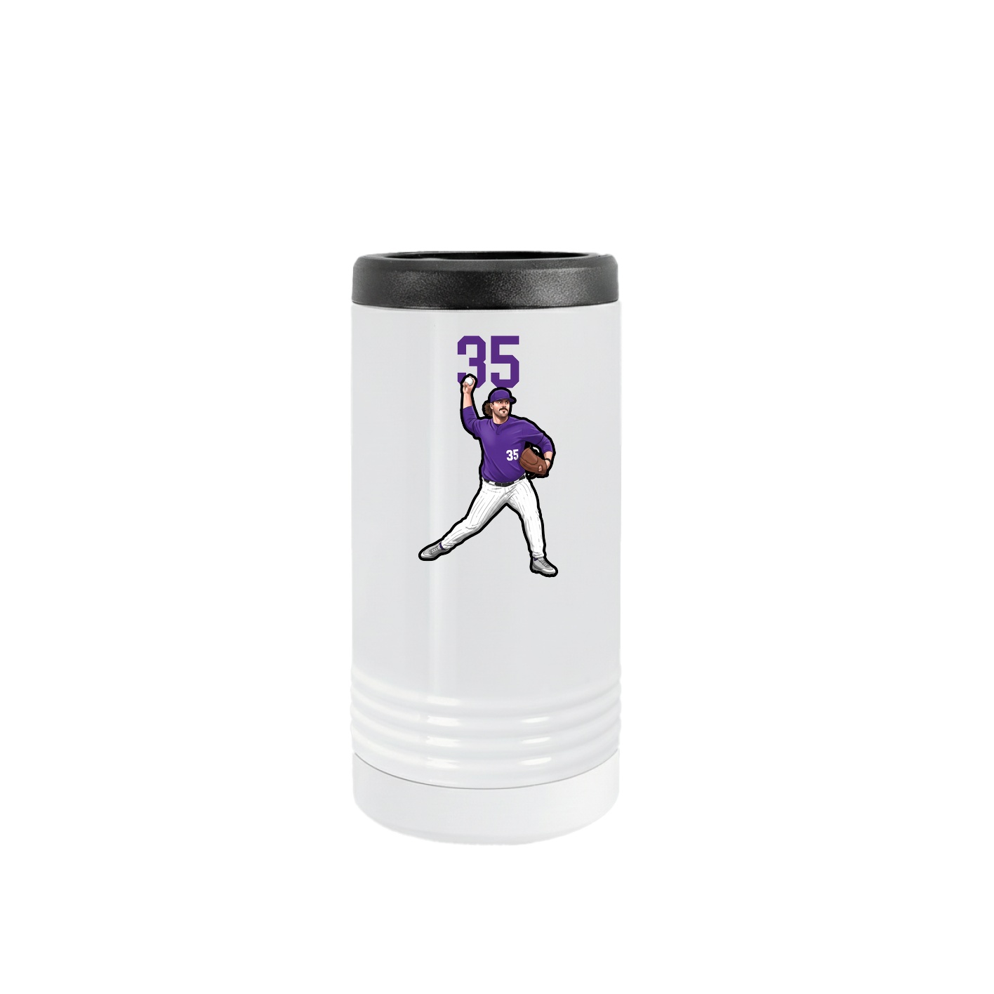 Slim Beverage Holder — Number Top in White