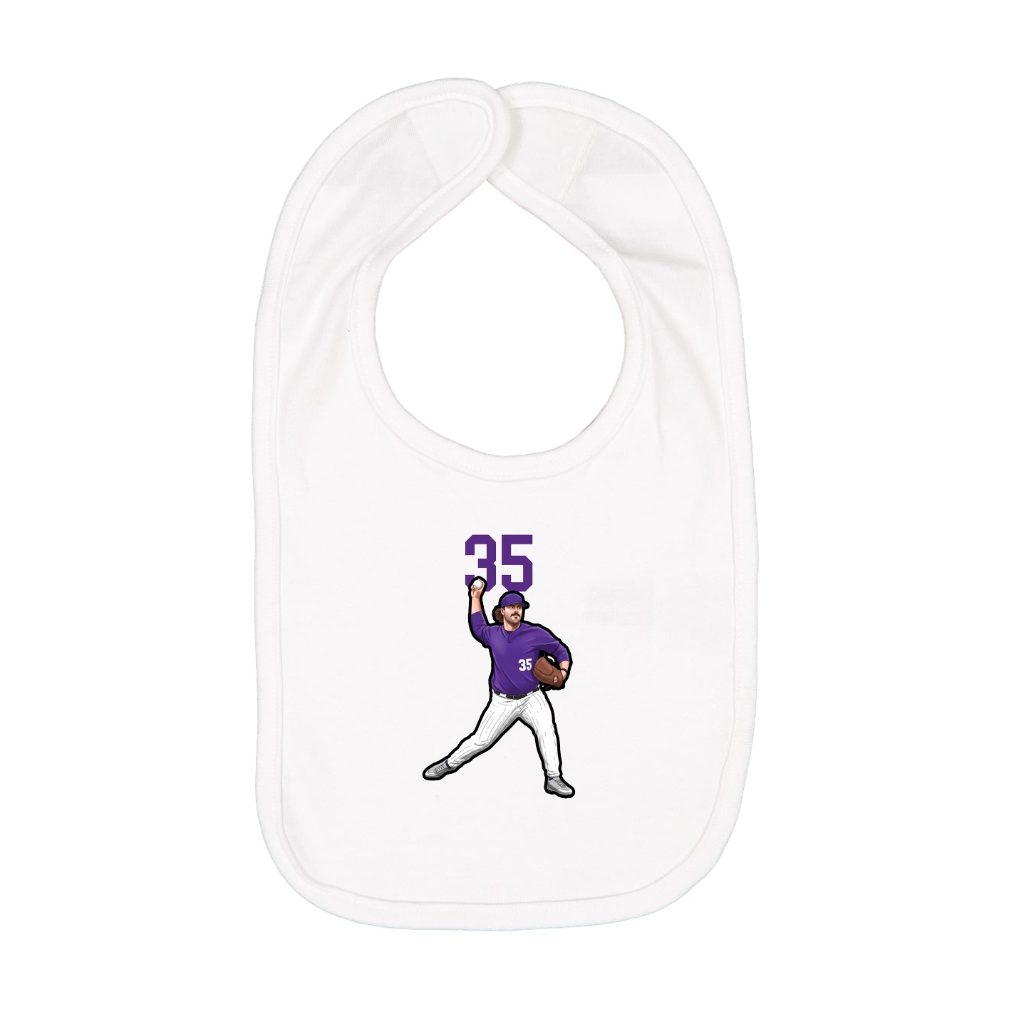 Infant Bib — Number Top in White