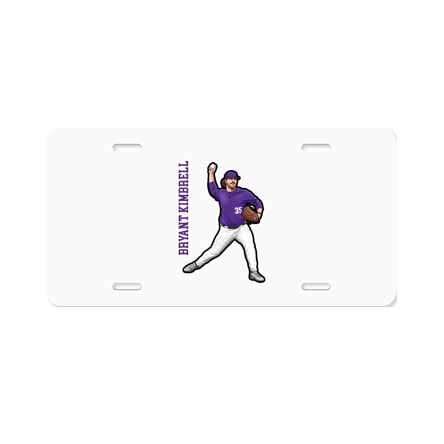 License Plate — Name Vertical in Classic