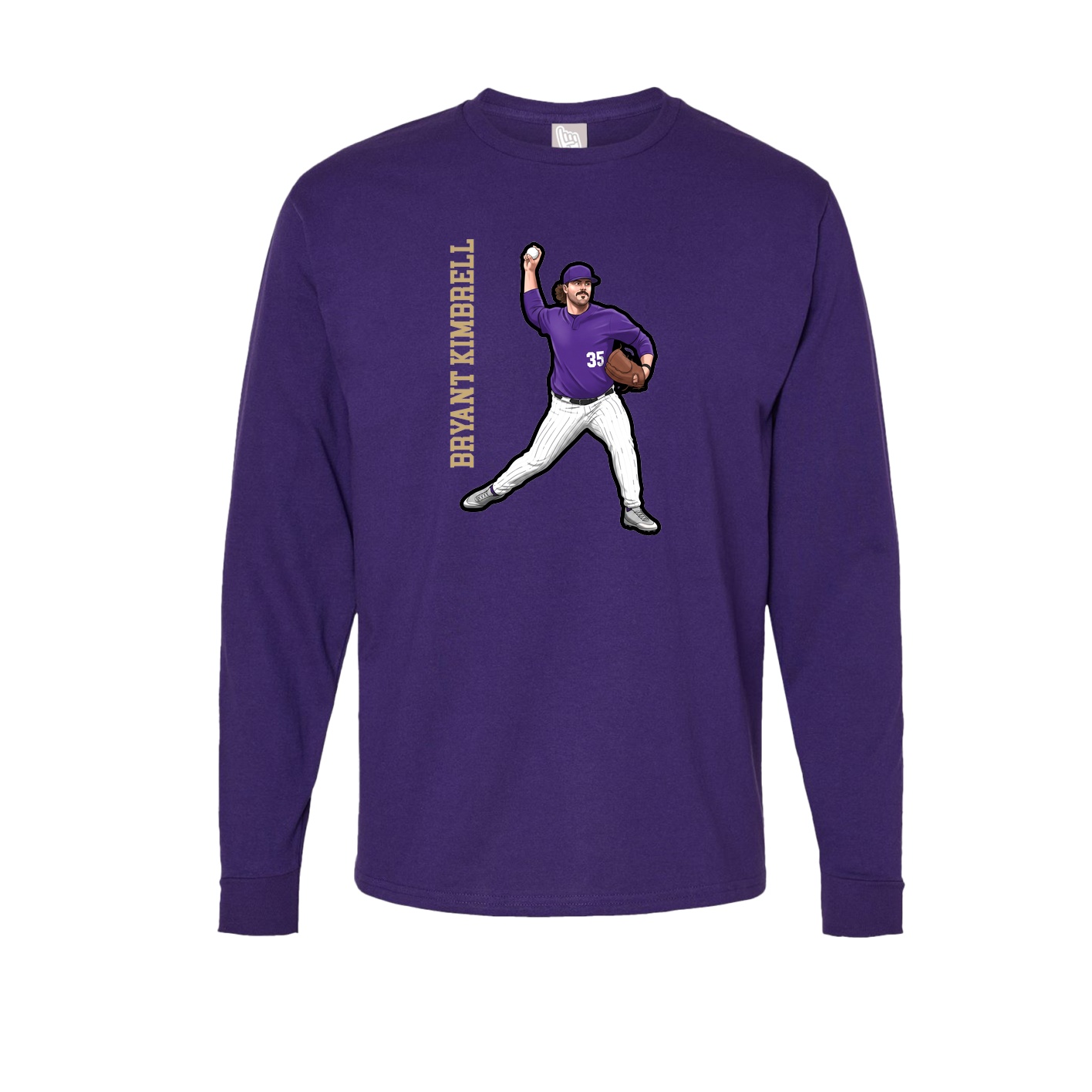Long Sleeve Tee — Name Vertical in Purple