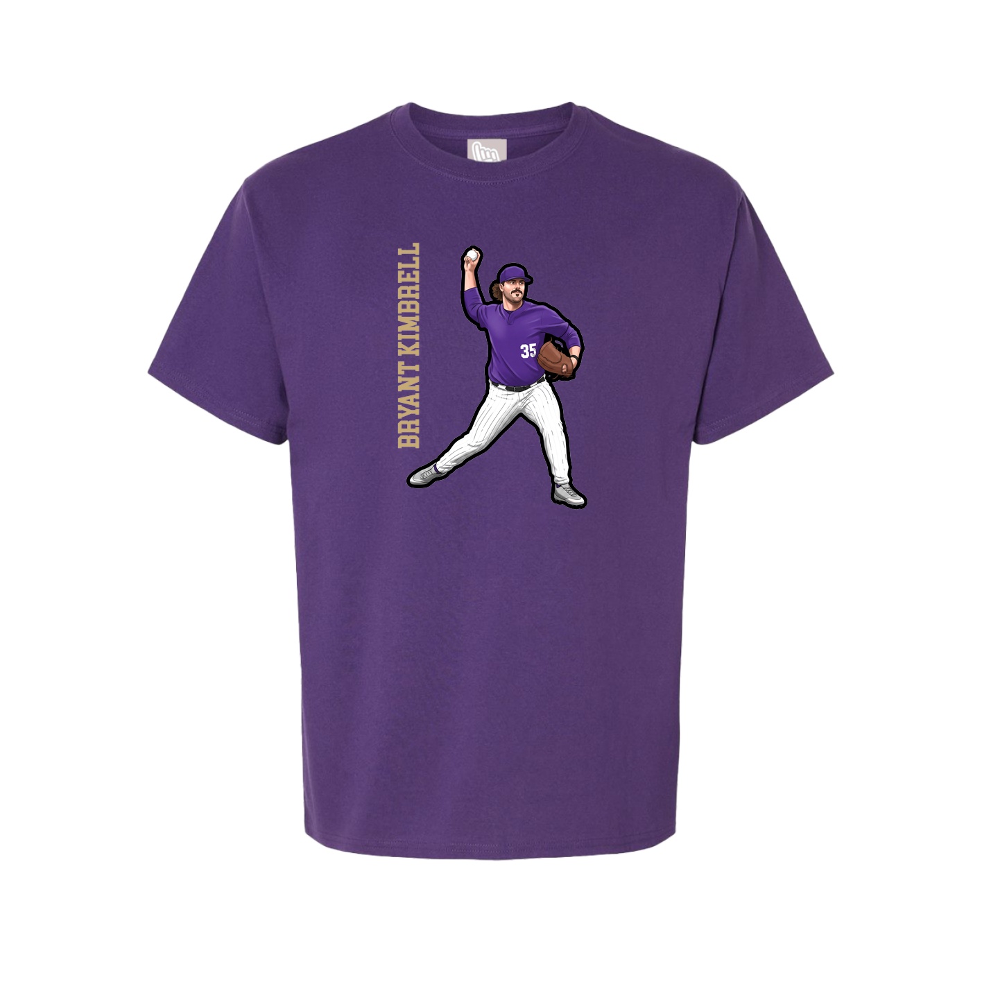 Youth Tee — Name Vertical in Purple