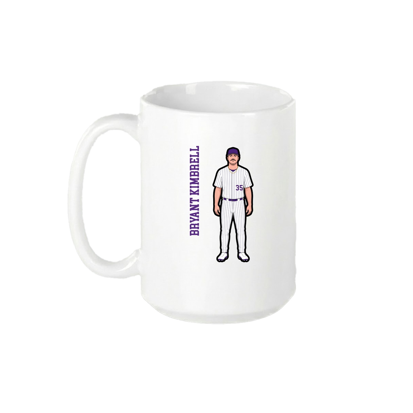 15oz Coffee Mug — Name Vertical in White