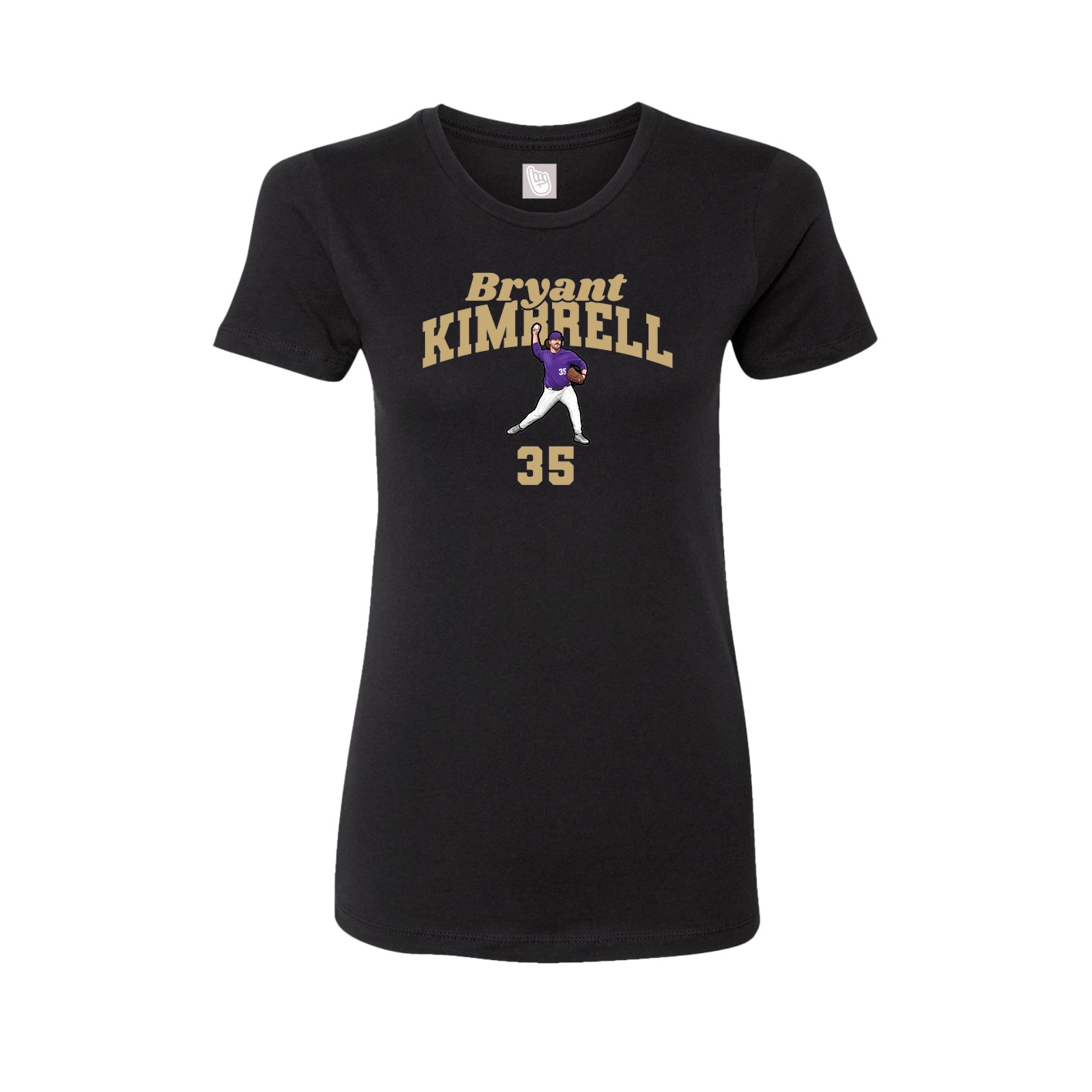 Fitted Women's Tee — Signature Arch in Black