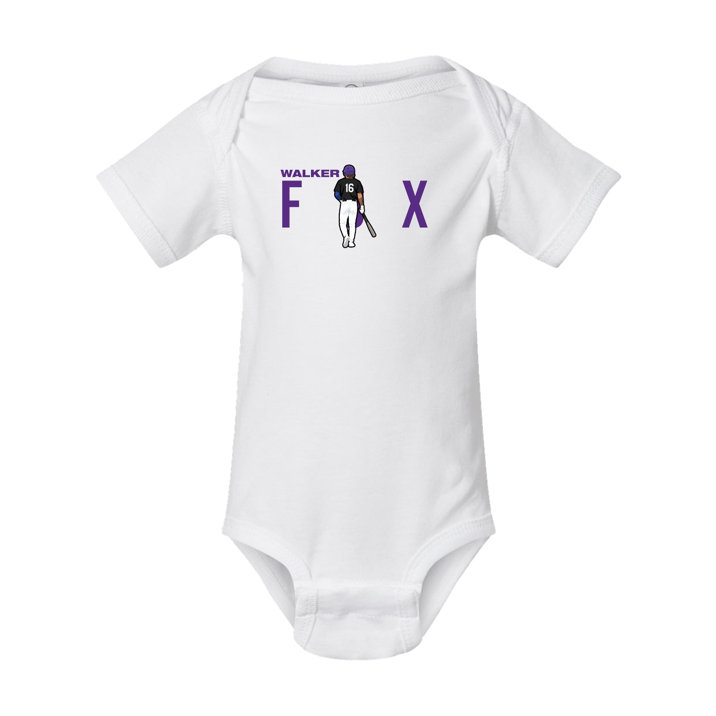 Baby Onesie — Player Name in White