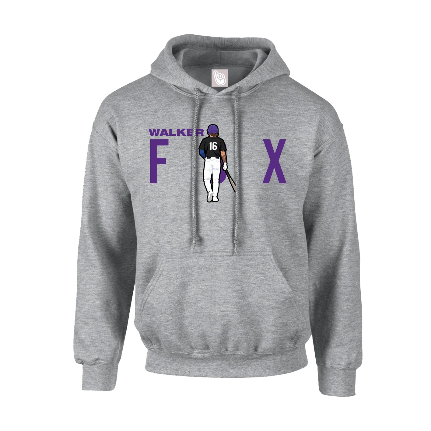Youth Hoodie — Player Name in Grey