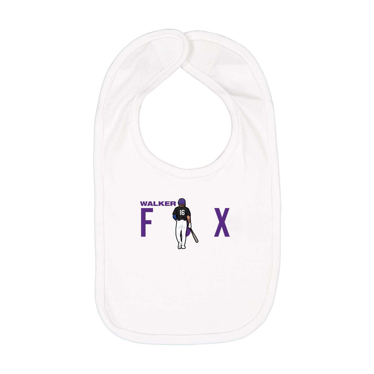 Infant Bib — Player Name in White