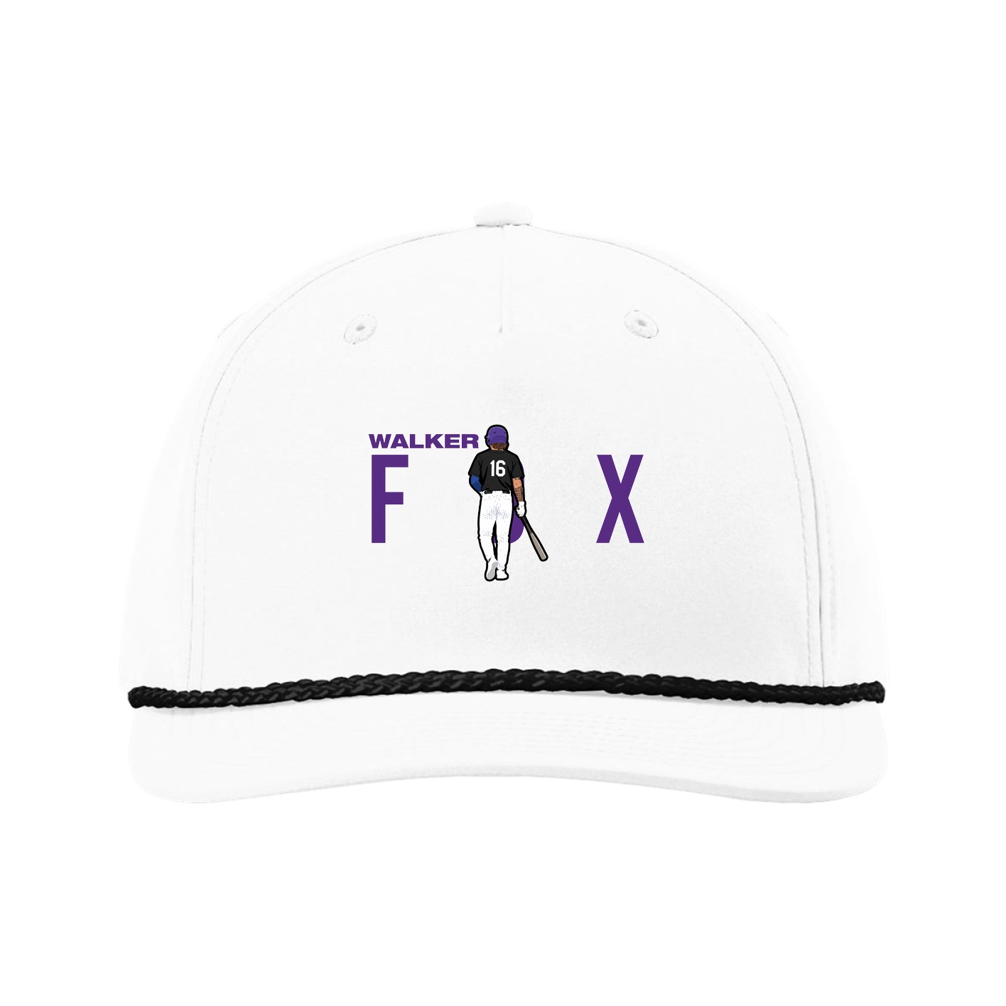 Five-Panel Classic Rope Cap — Player Name in White